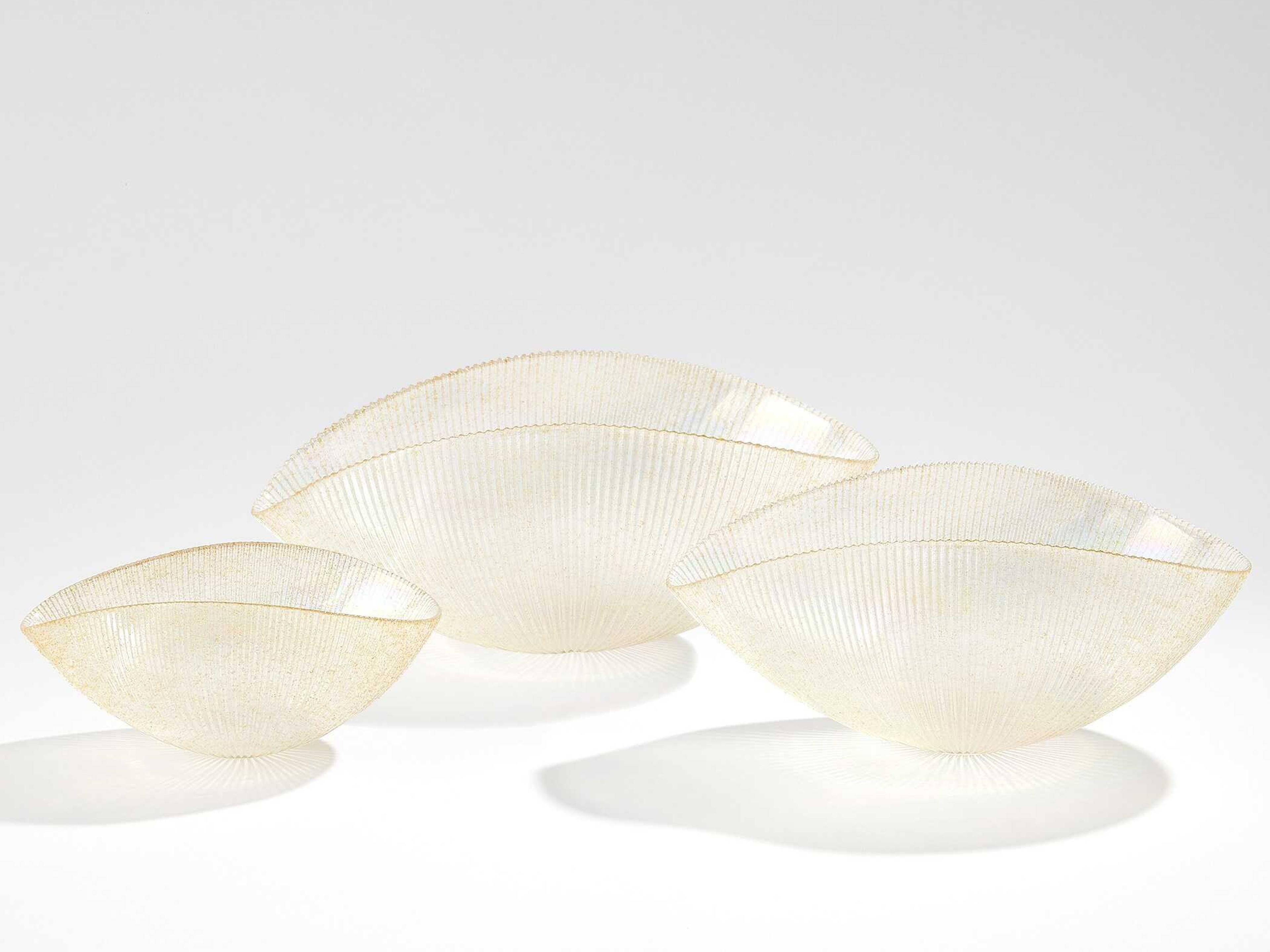 Global Views Gold Pleated Decorative Bowl