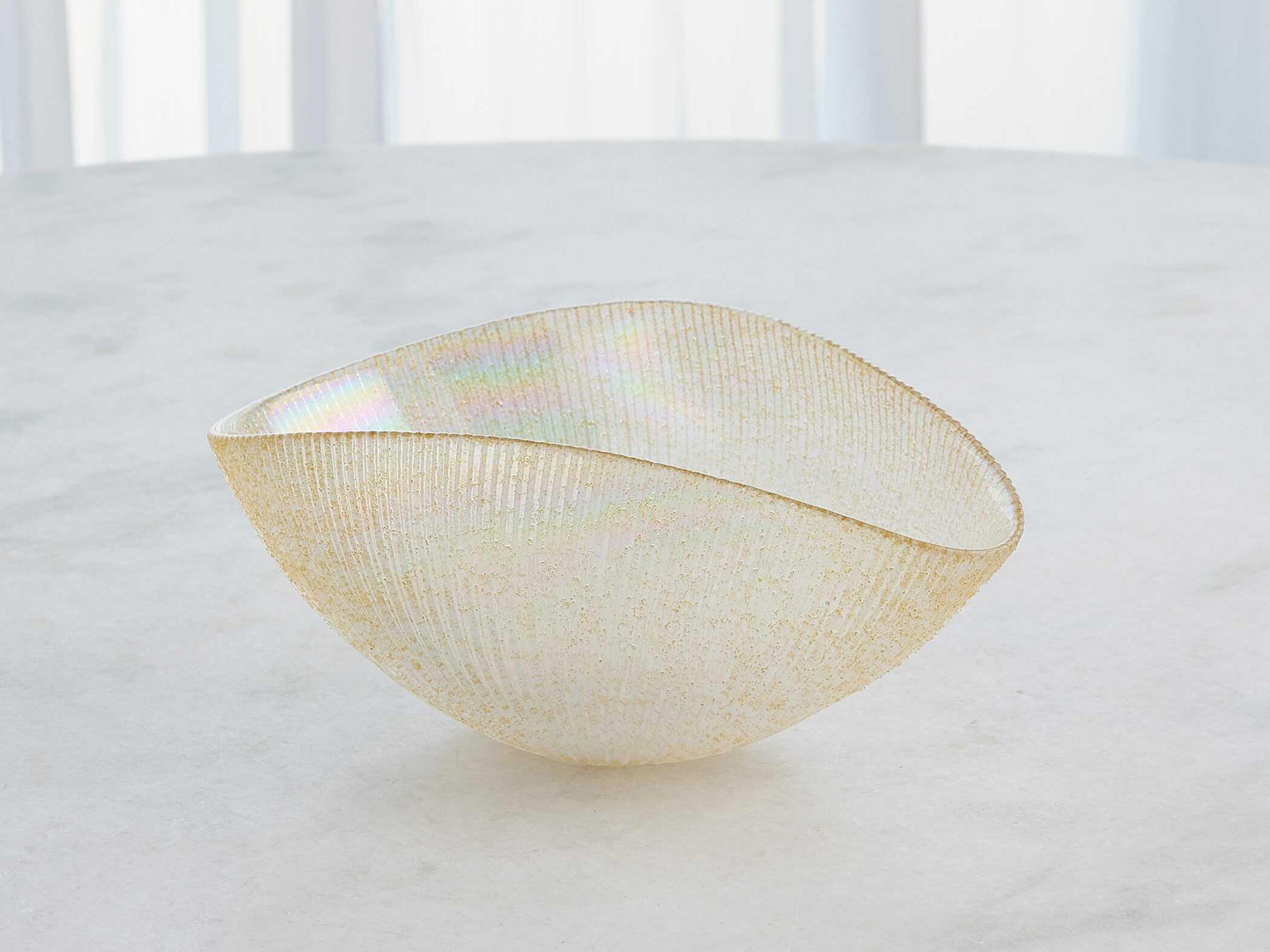 Global Views Gold Pleated Decorative Bowl