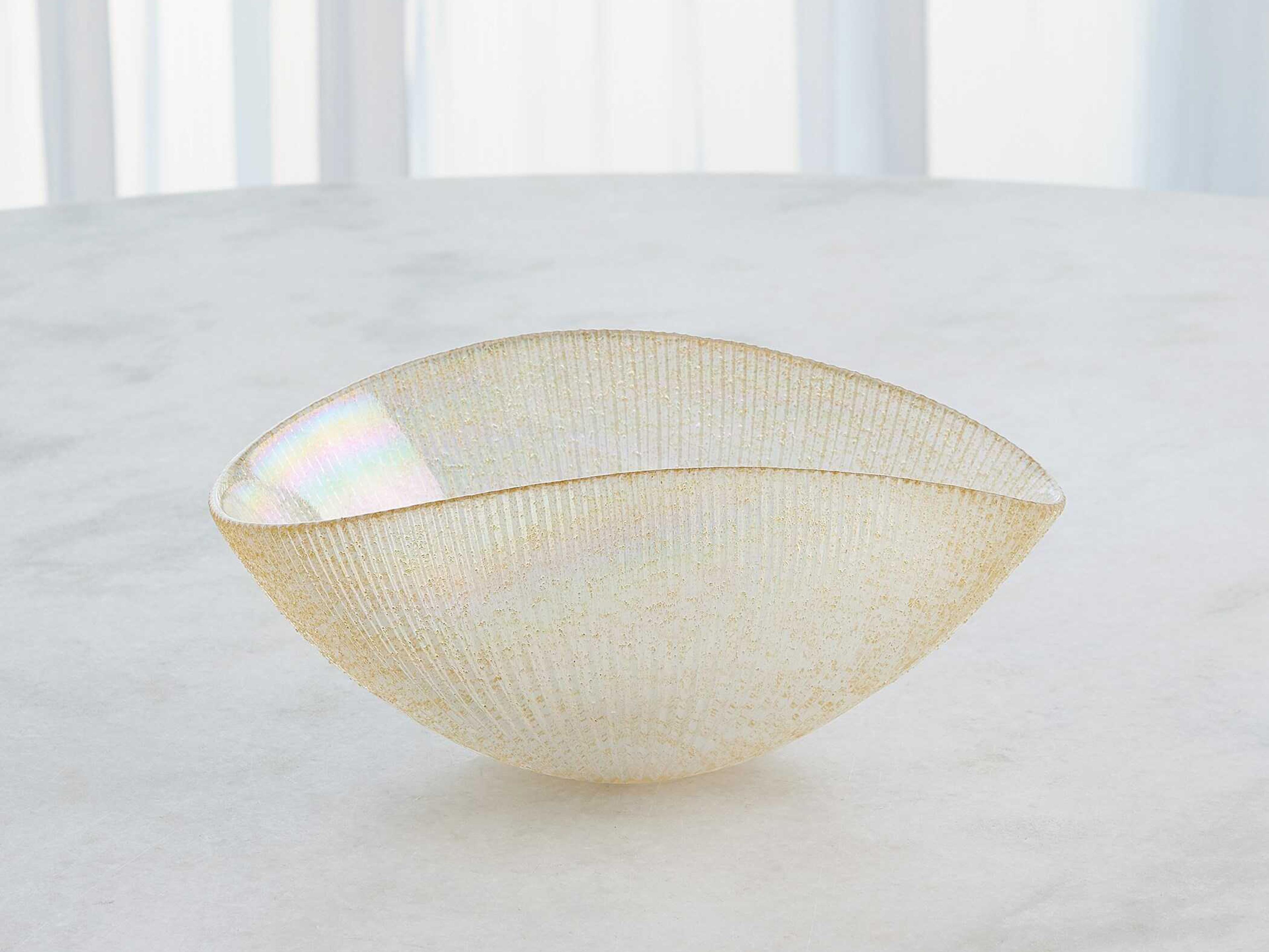 Global Views Gold Pleated Decorative Bowl
