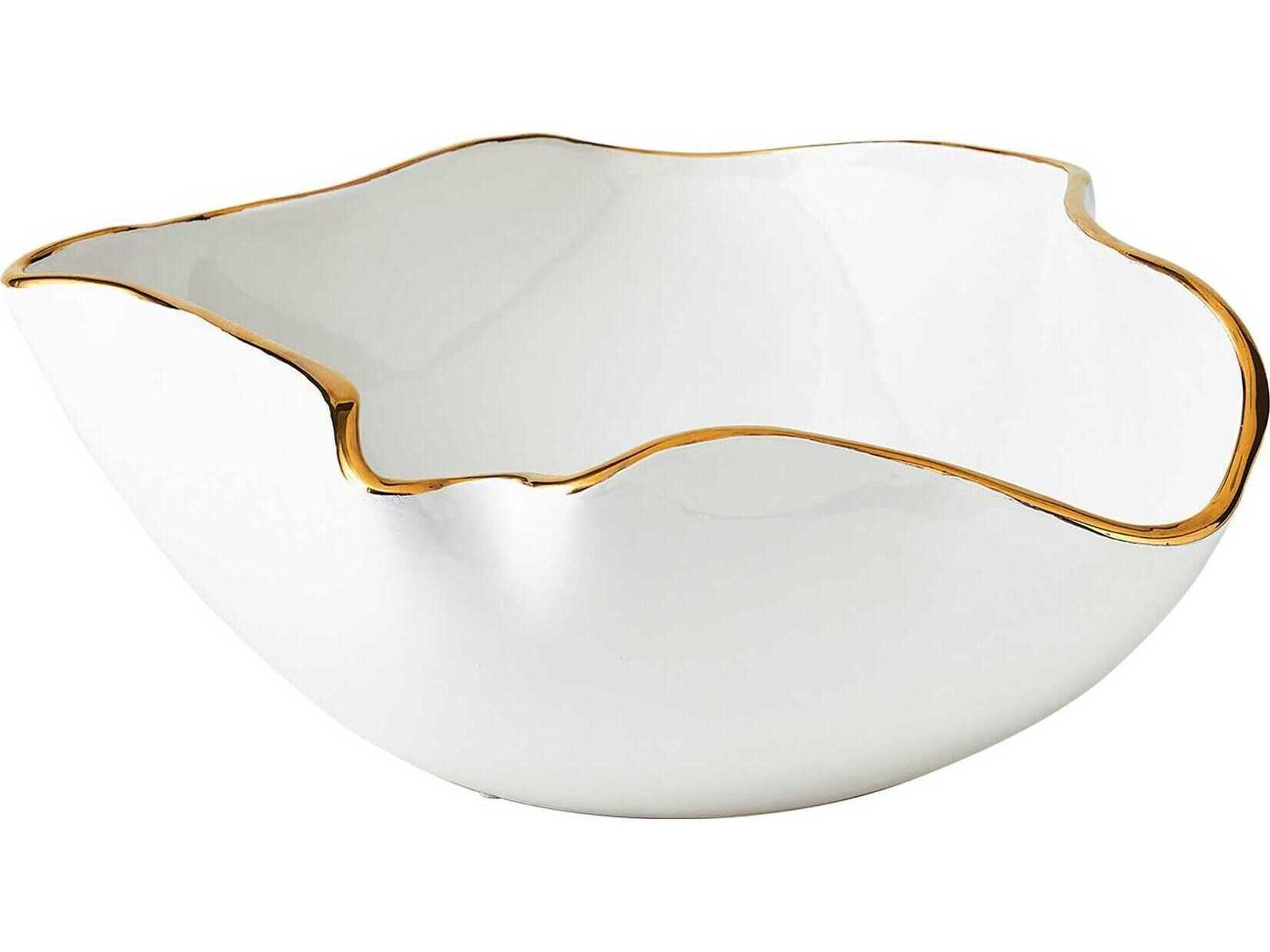 White Gold Currents Decorative Bowl