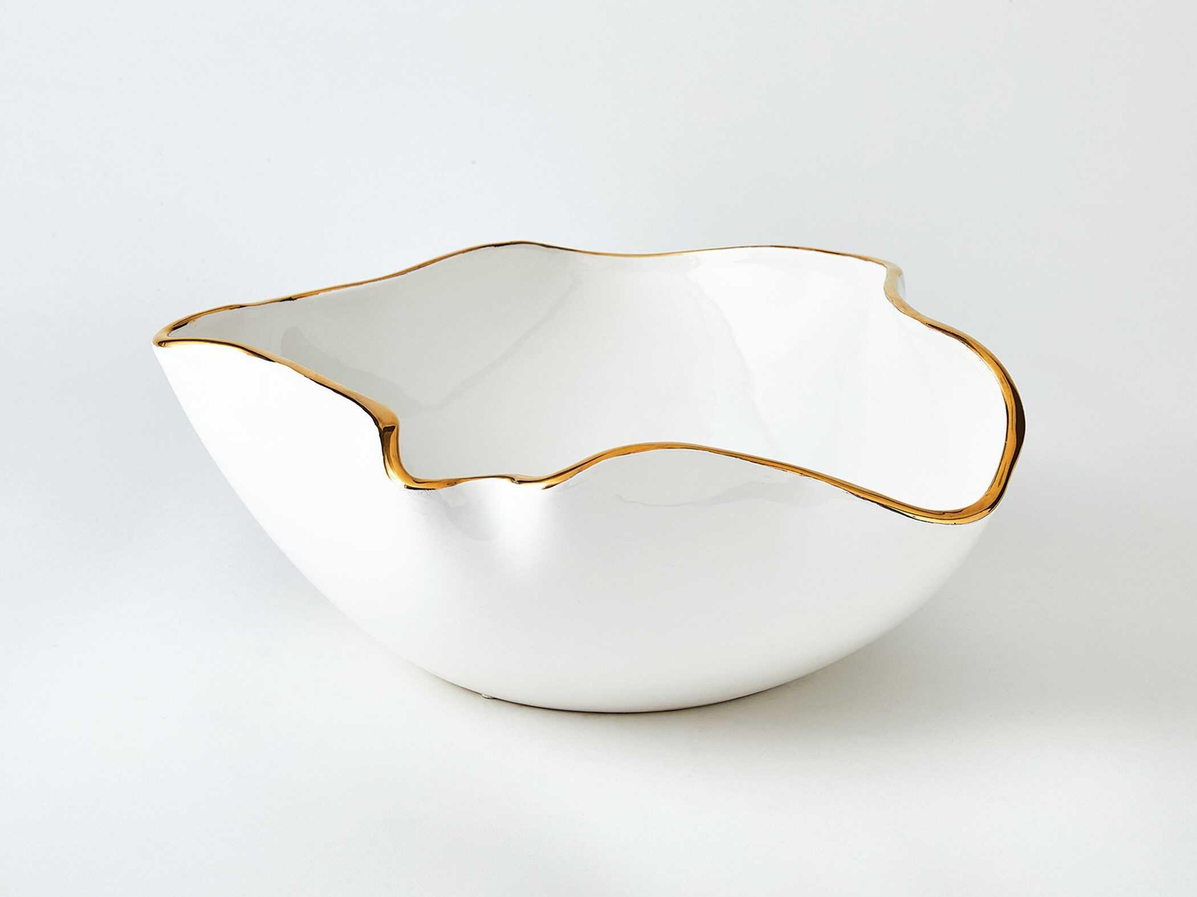 Global Views White Gold Currents Decorative Bowl