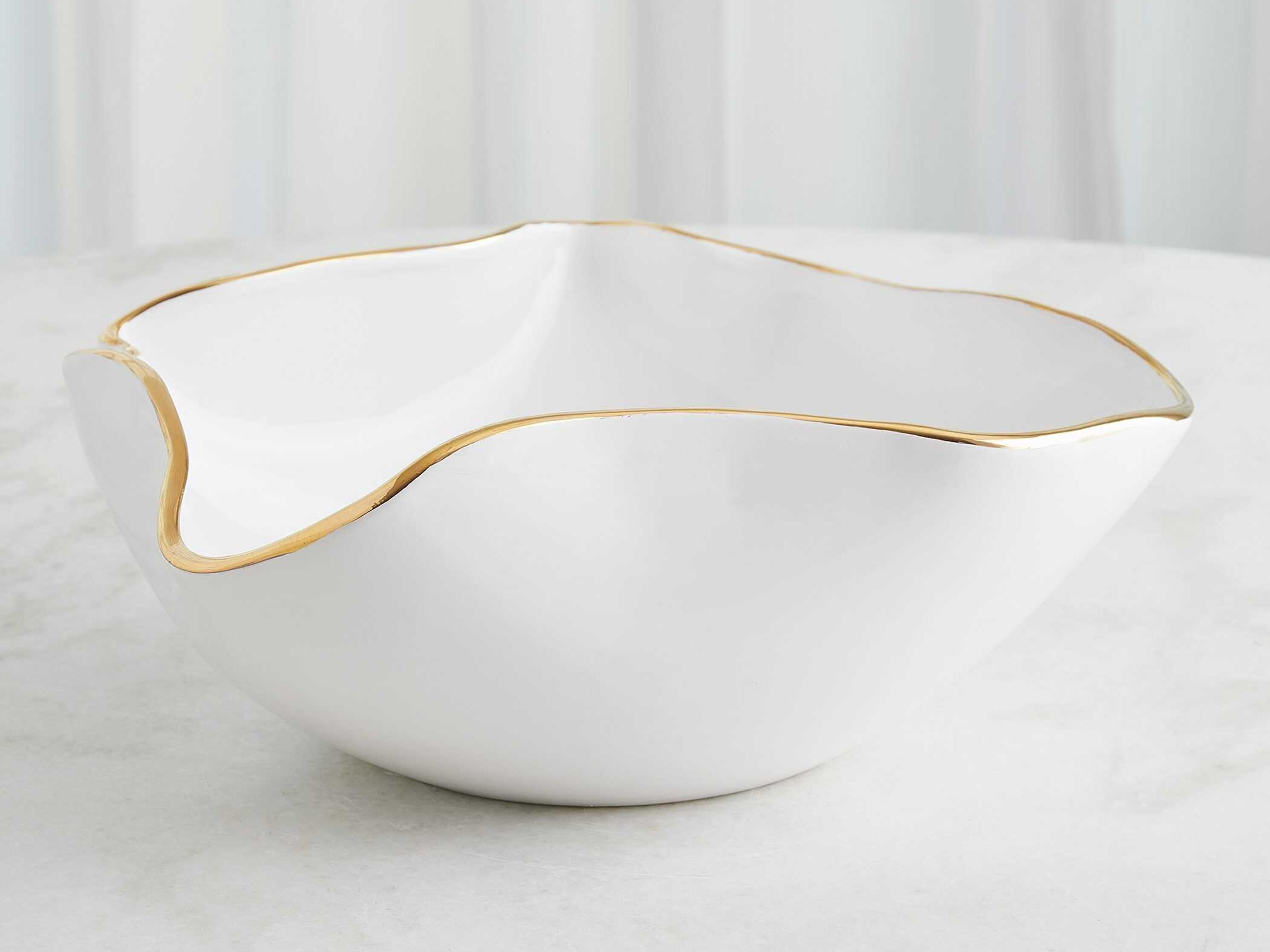 Global Views White Gold Currents Decorative Bowl