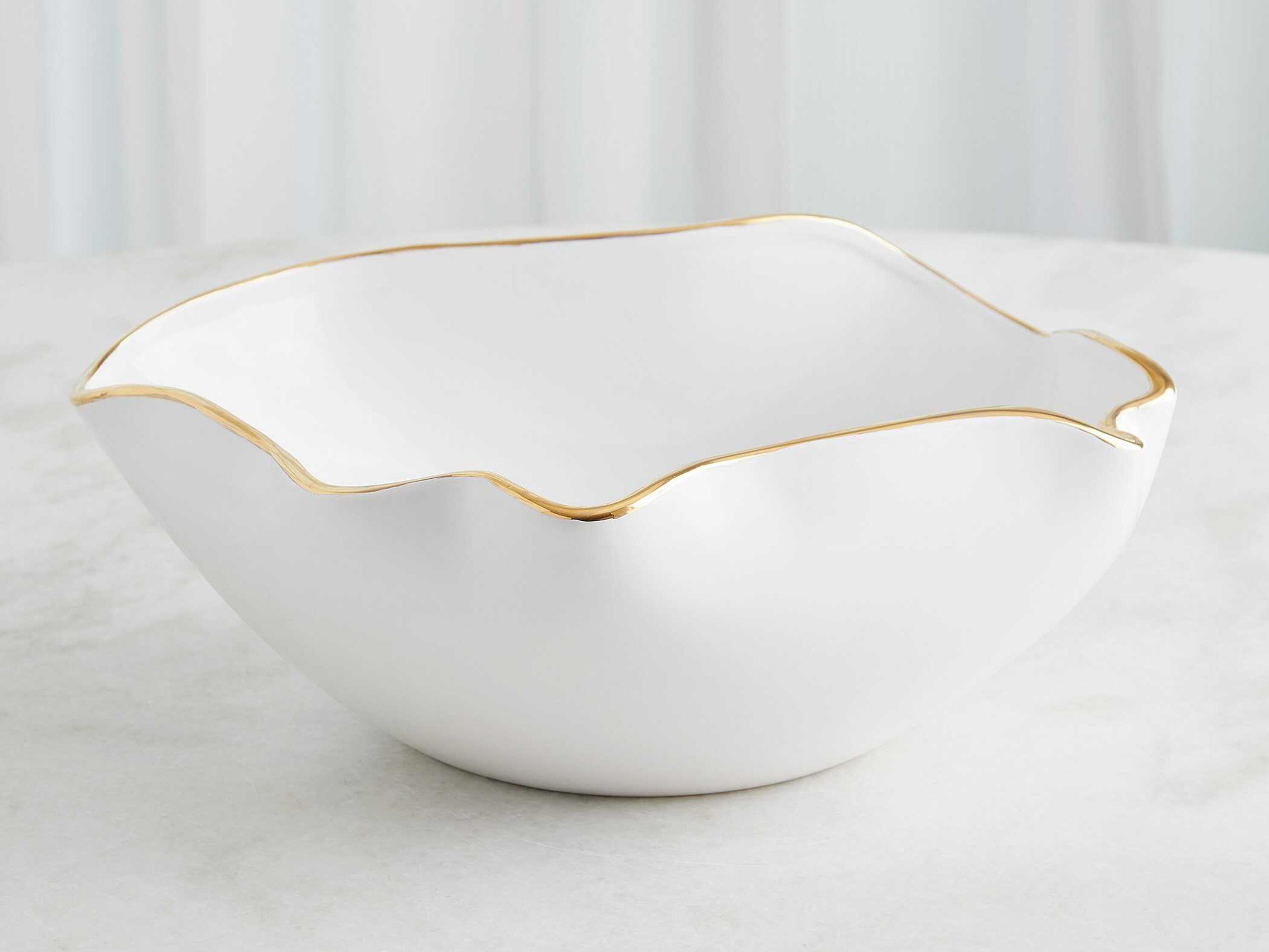 Global Views White Gold Currents Decorative Bowl