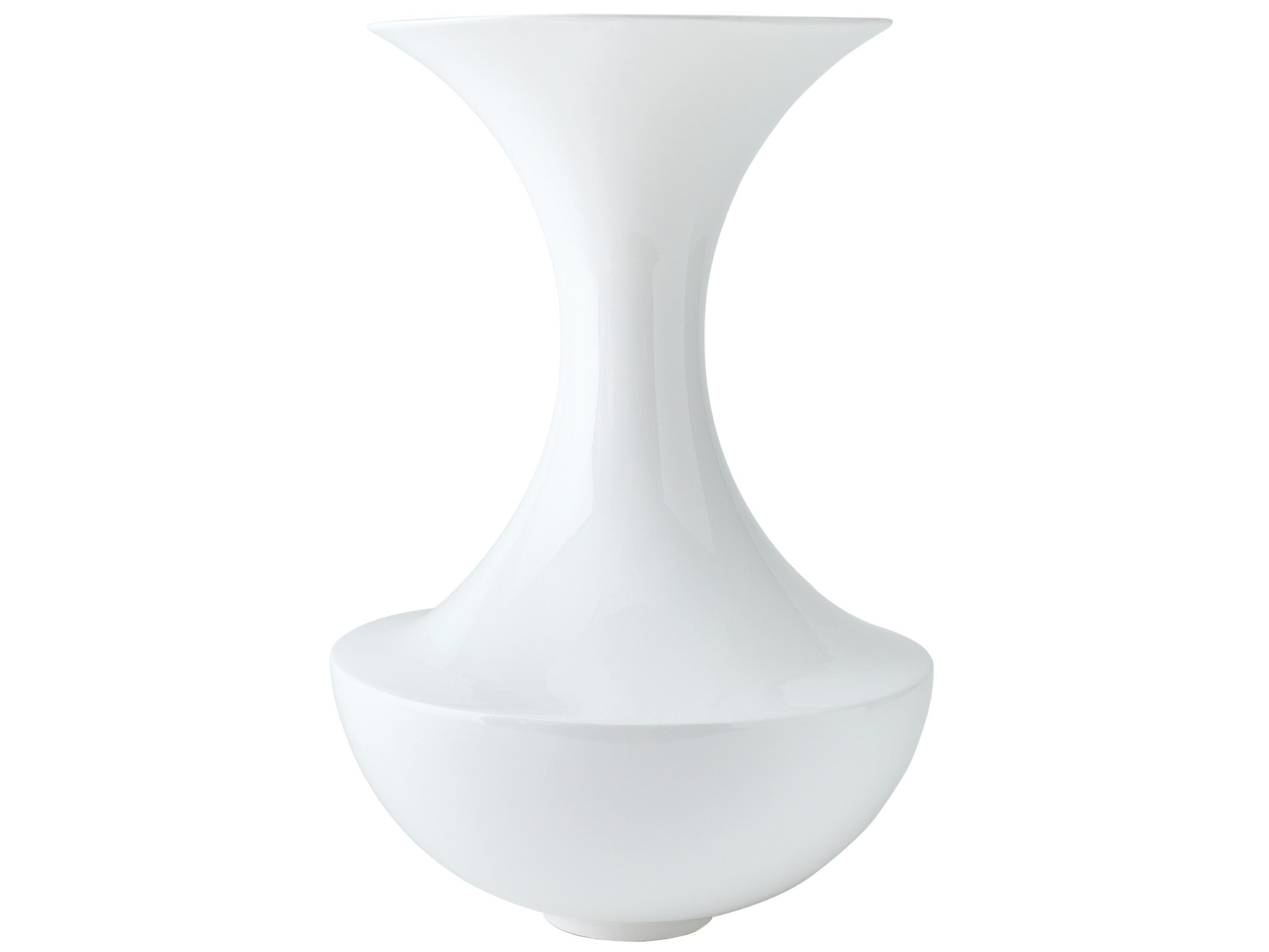 Global Views Trumpet Gloss White Vase