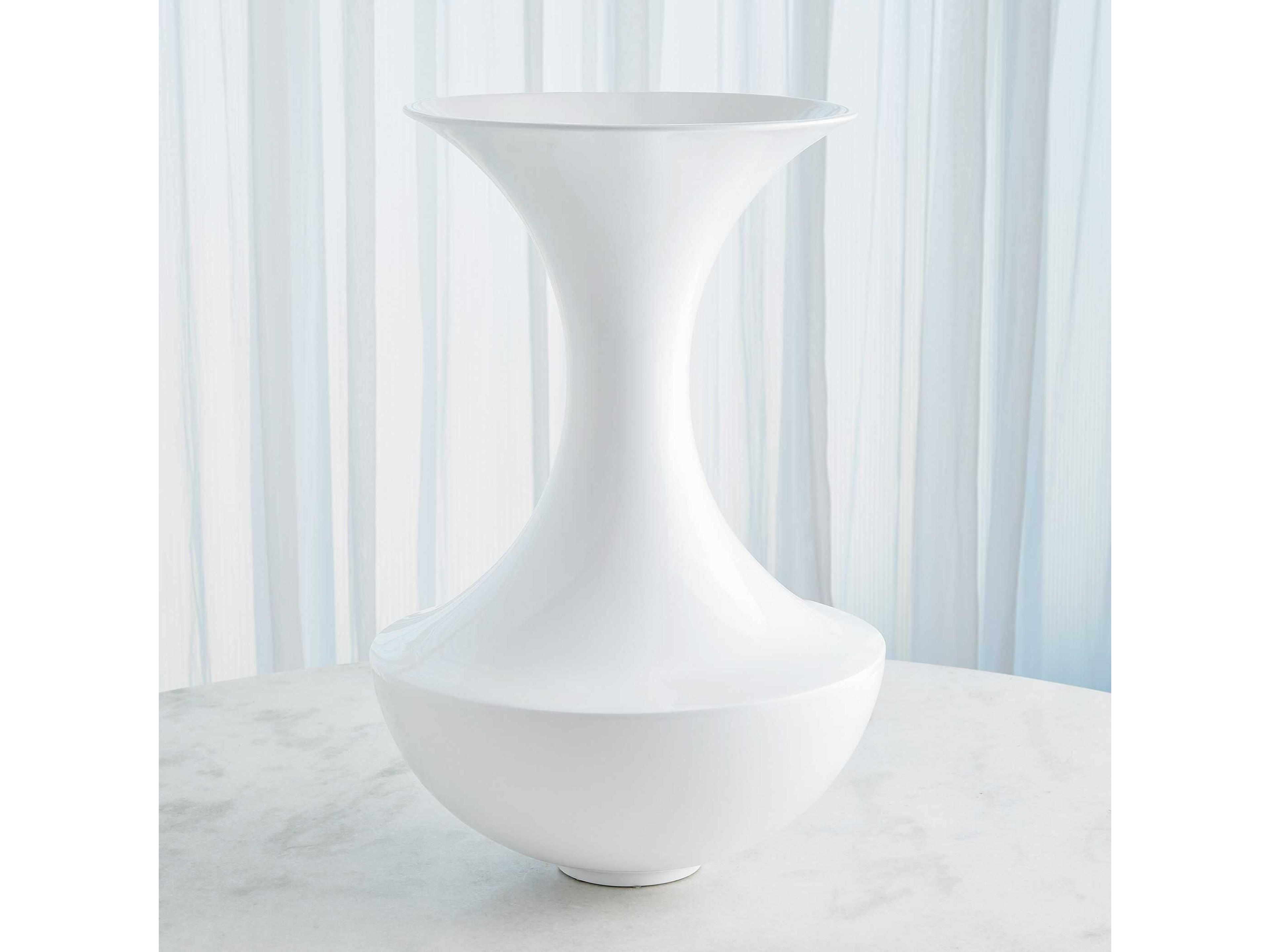 Global Views Trumpet Gloss White Vase
