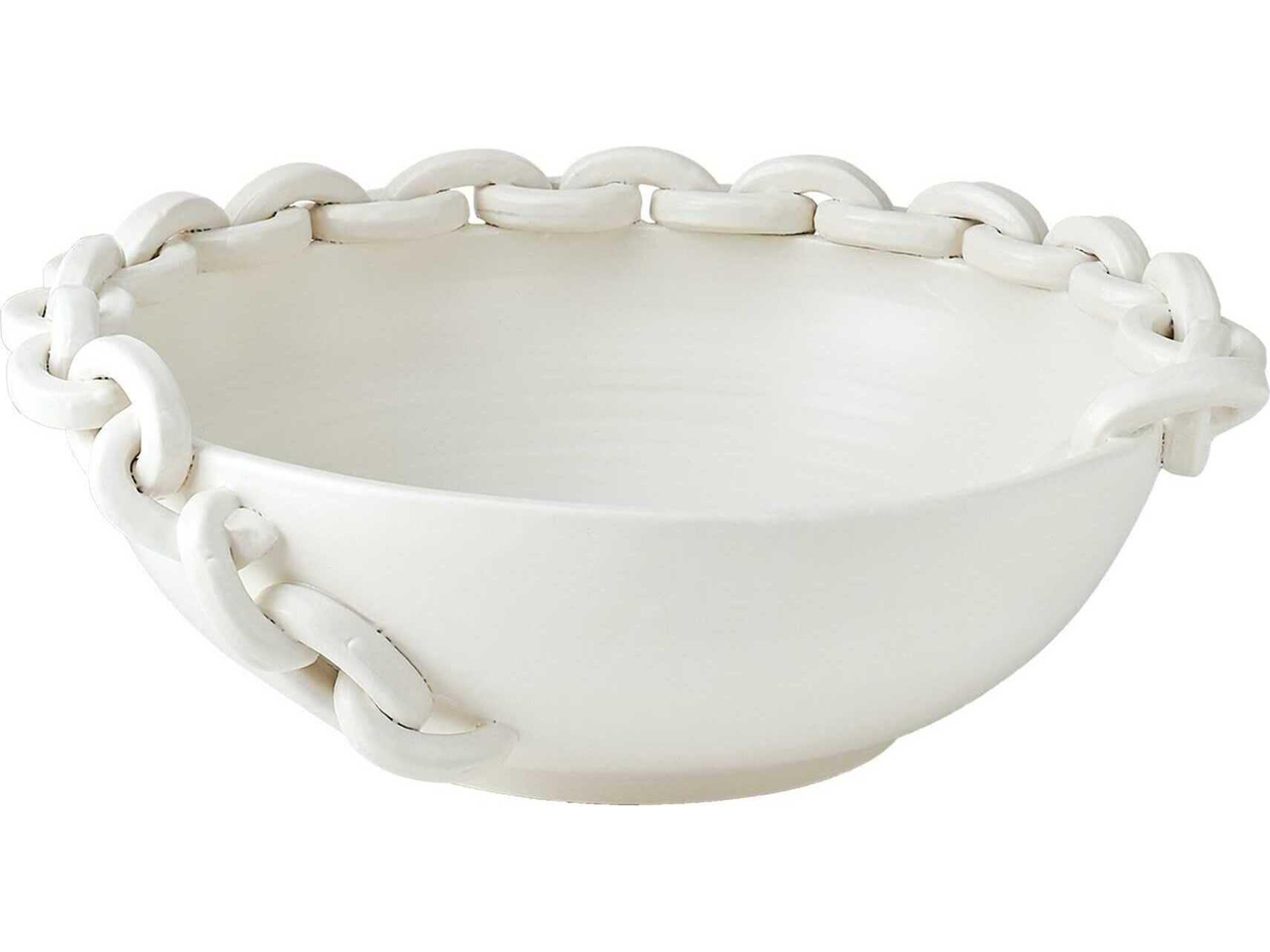 Global Views Matte White Catena Decorative Bowl