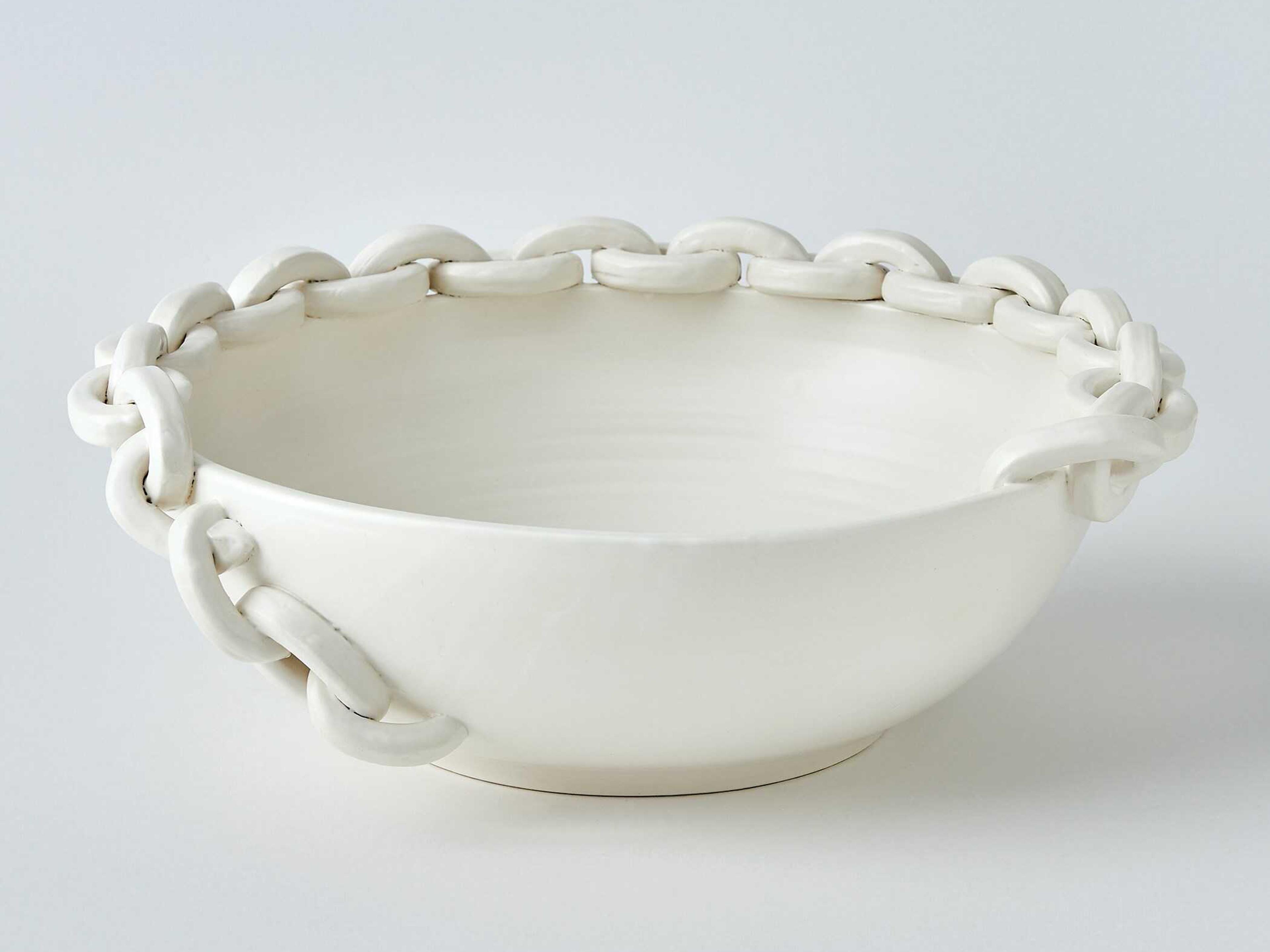 Global Views Matte White Catena Decorative Bowl