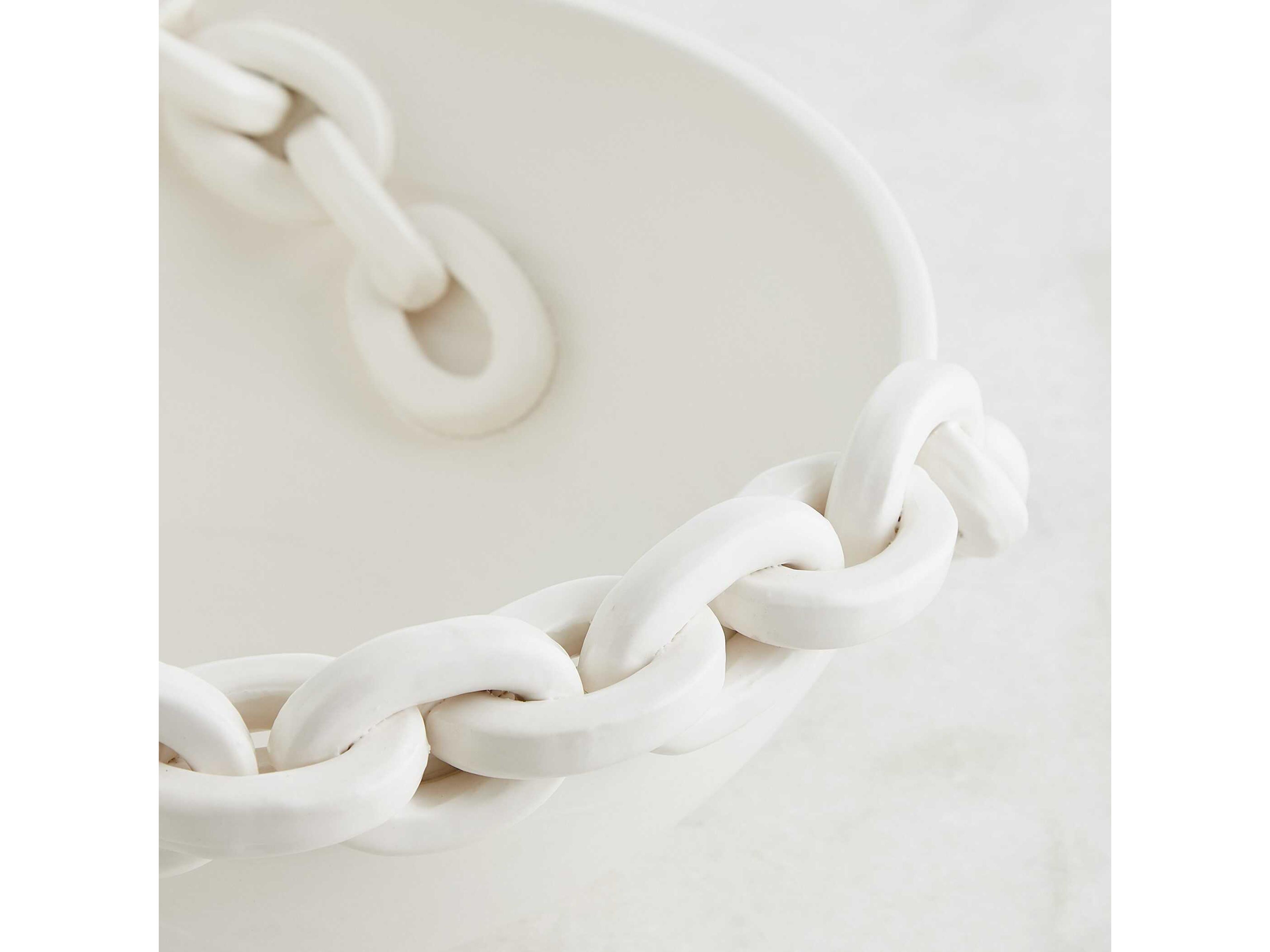 Global Views Matte White Catena Decorative Bowl