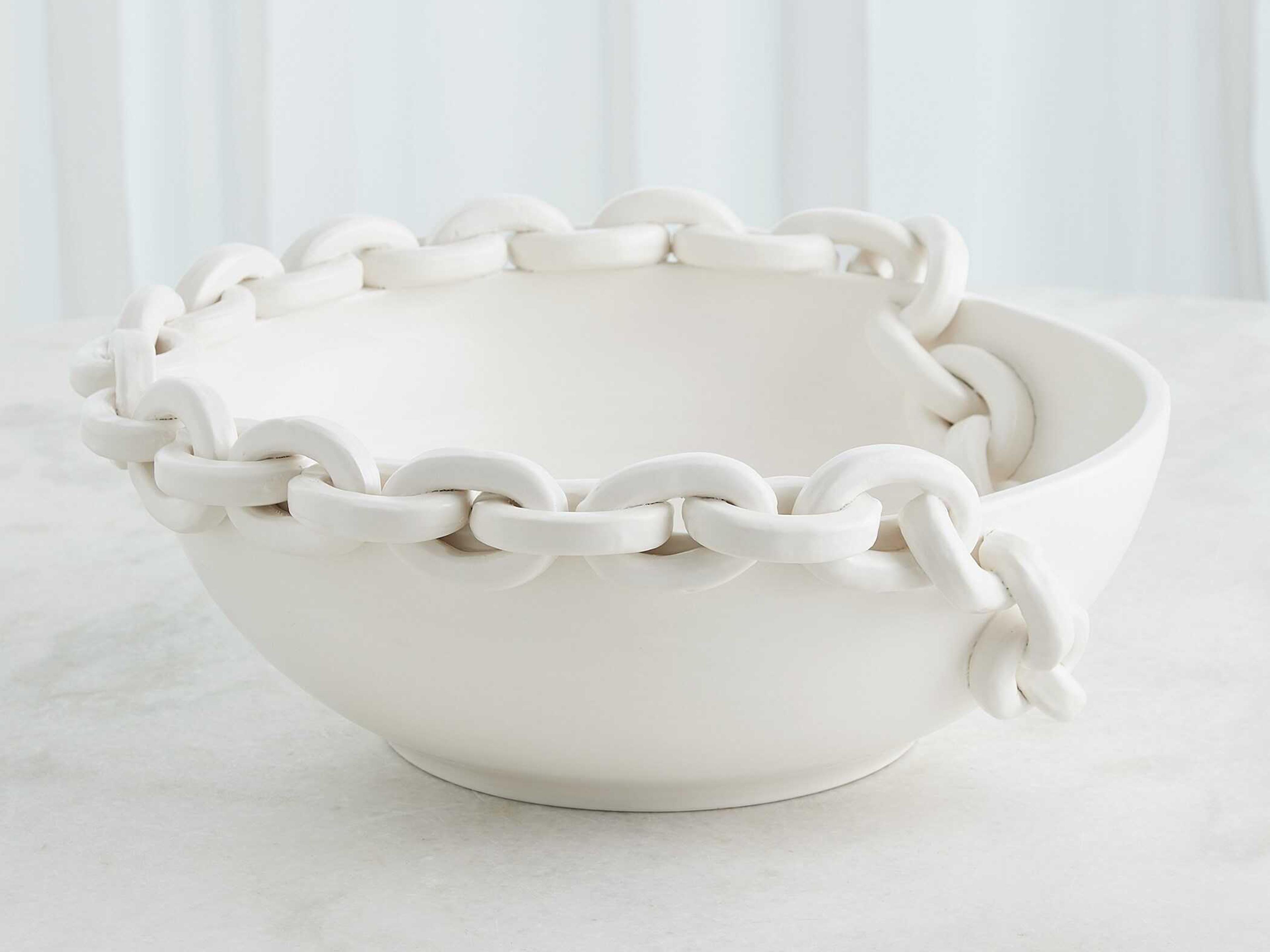 Global Views Matte White Catena Decorative Bowl