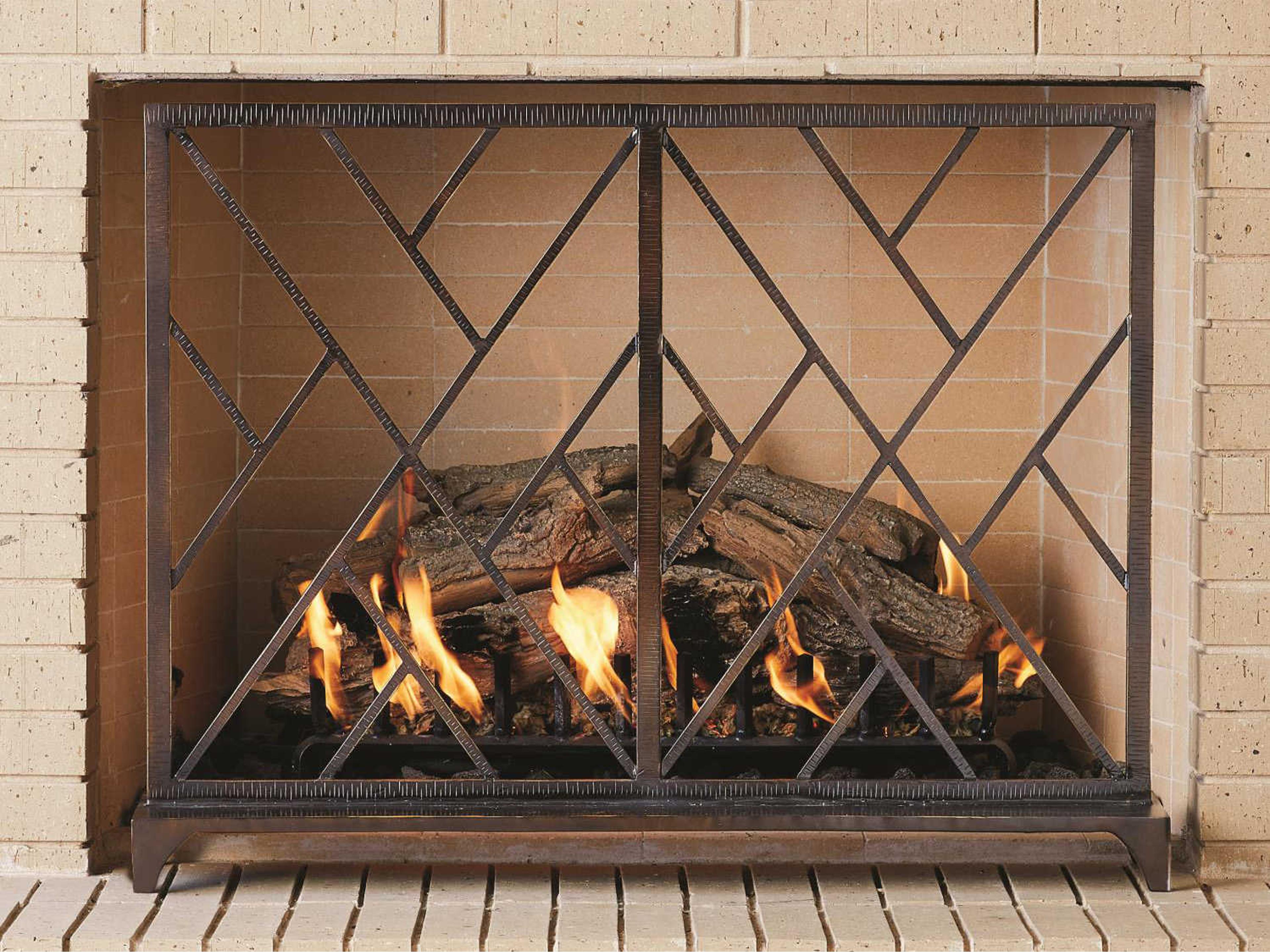 Global Views Chinoise Fret Bronze Fireplace Screen
