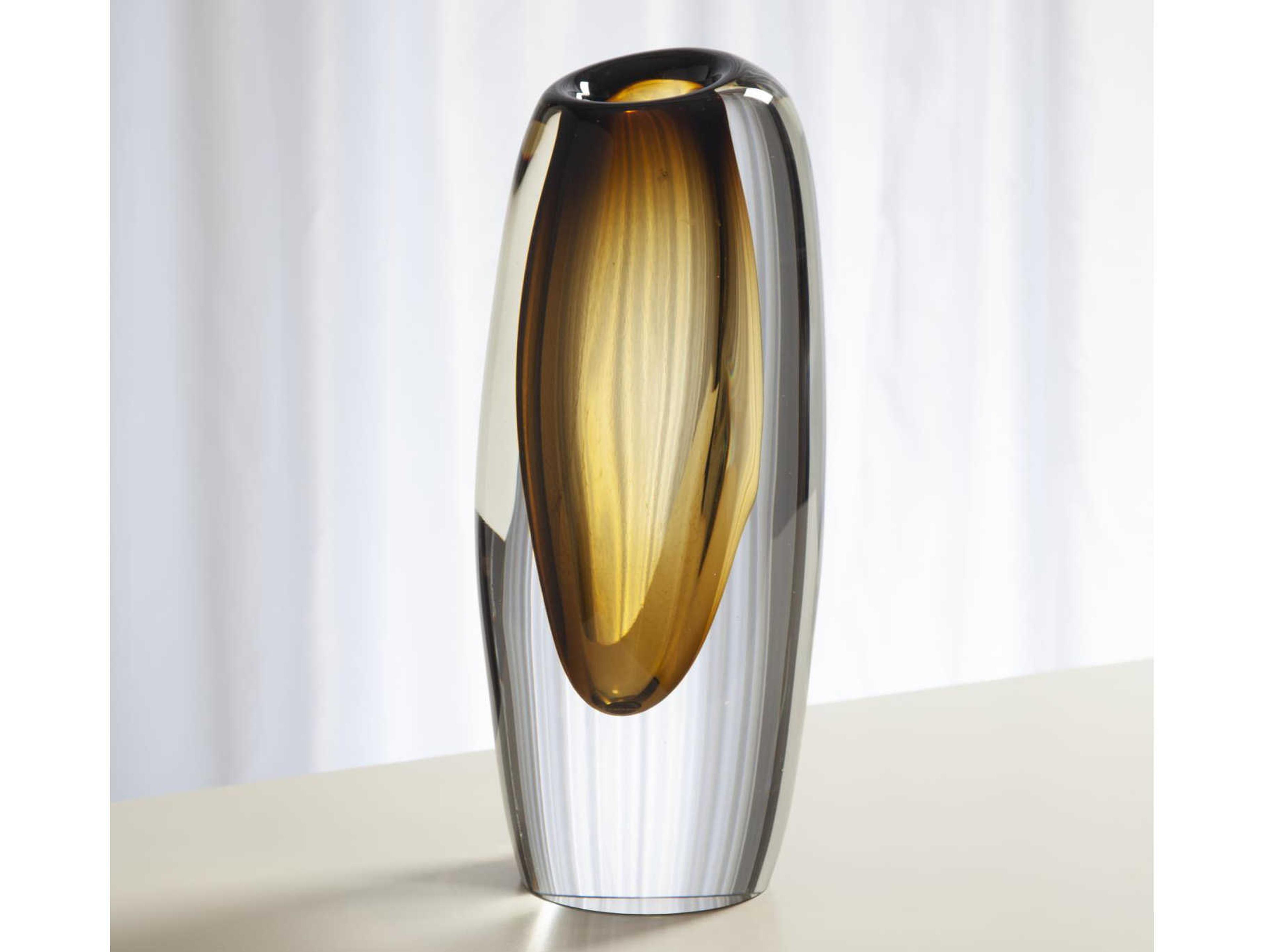 Global Views Off Set Moss Green Large Vase