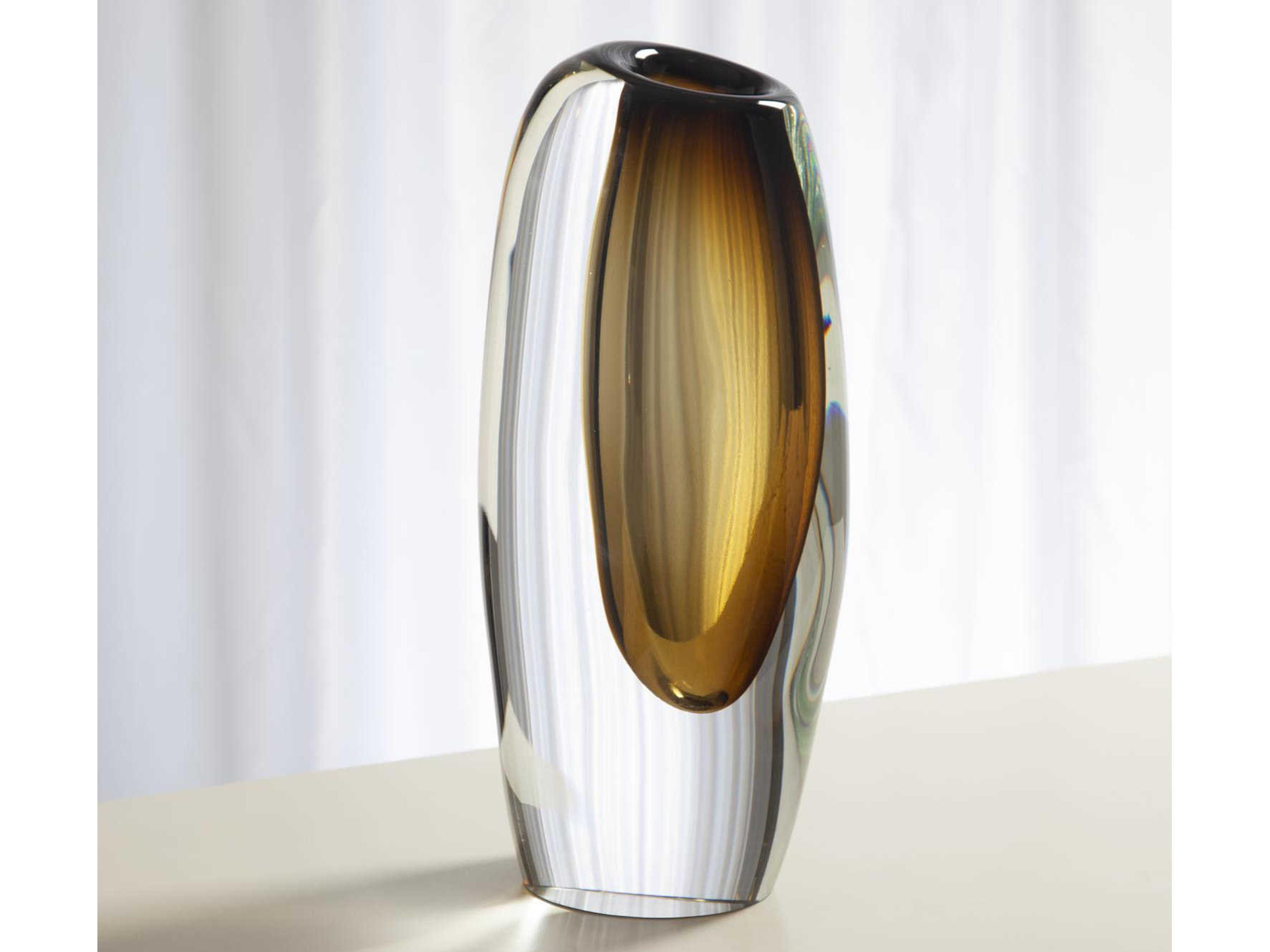 Global Views Off Set Moss Green Large Vase