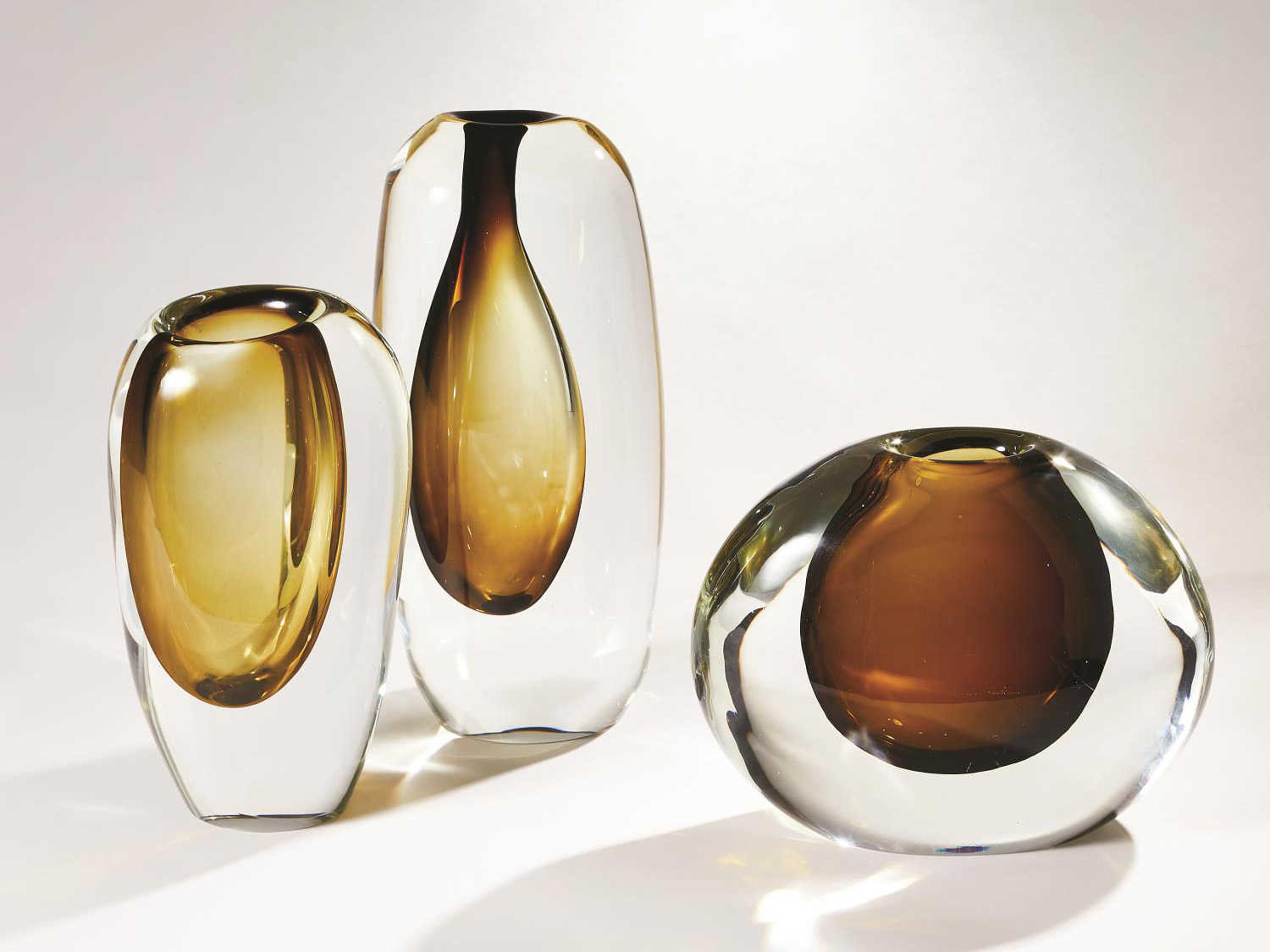 Global Views Off Set Moss Green Small Vase