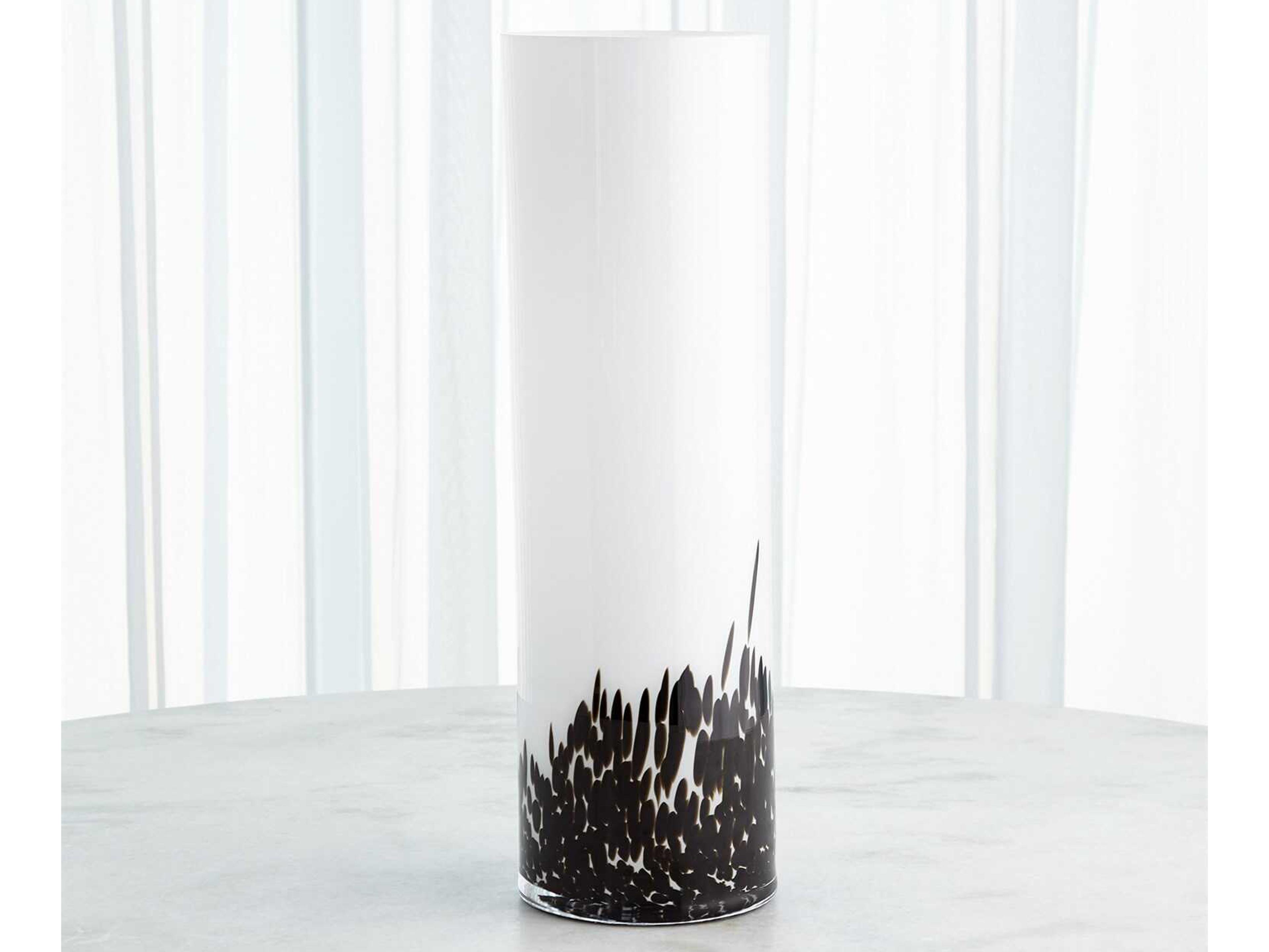 Confetti Black / White 24" High Vase