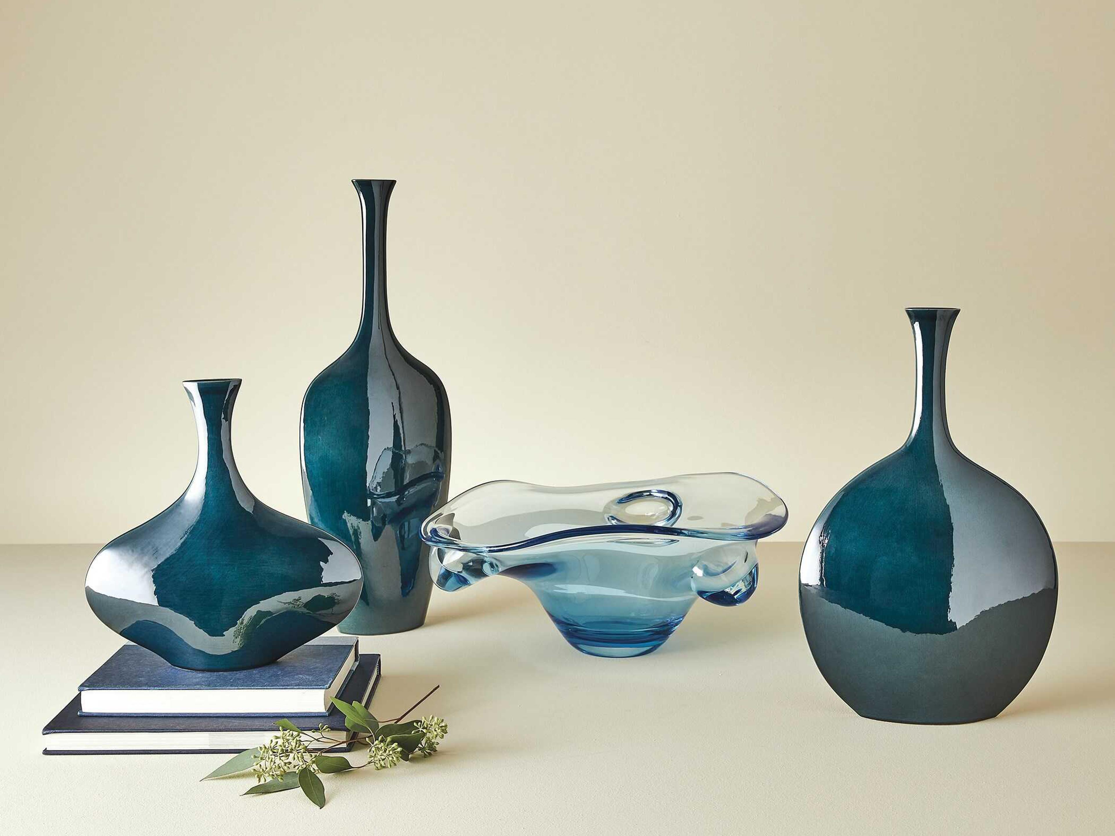 Global Views Blue Triple Bubble Decorative Bowl