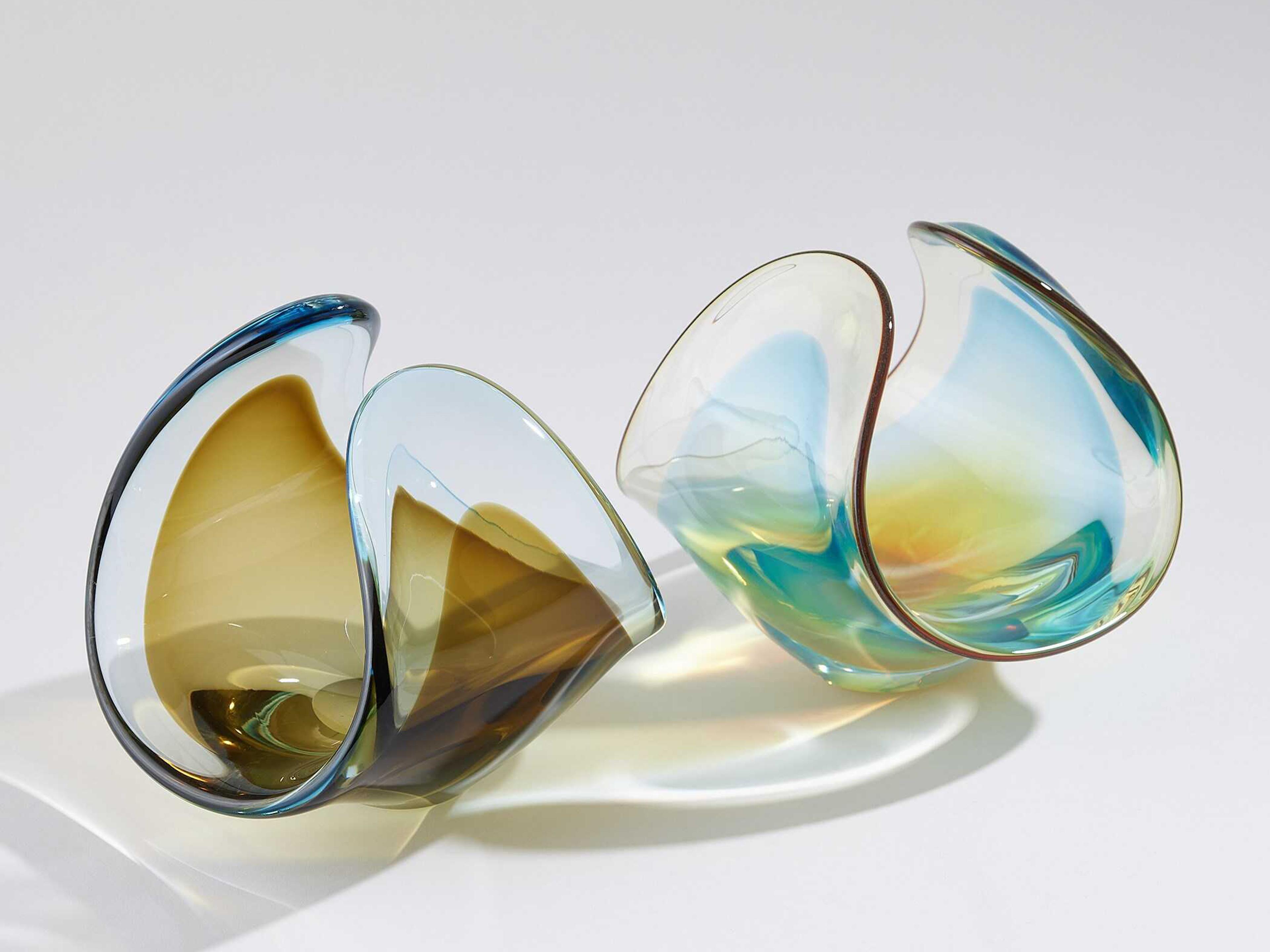 Global Views Blue Gelp Duet Decorative Bowl