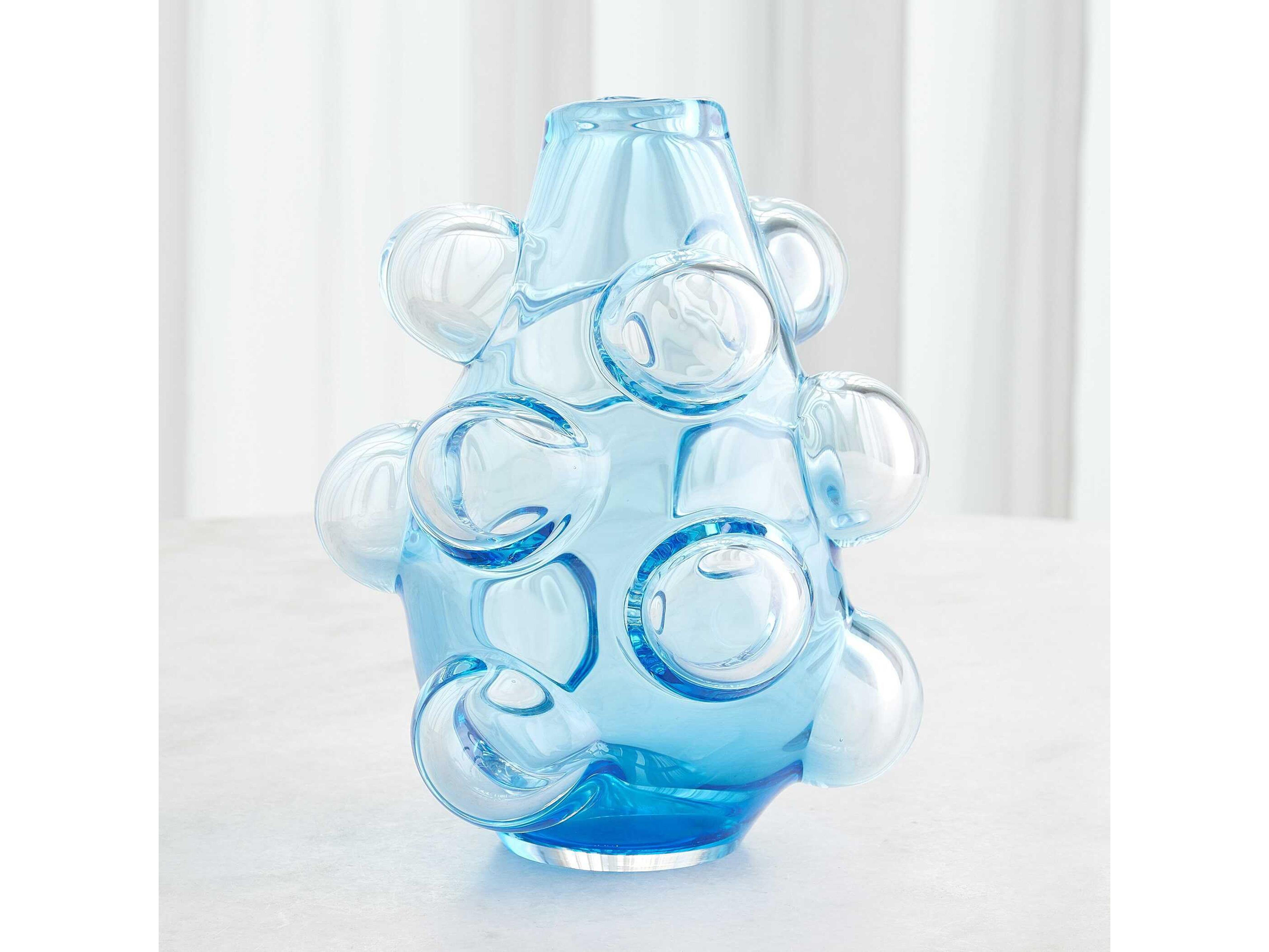 Global Views Bubbled Blue Vase