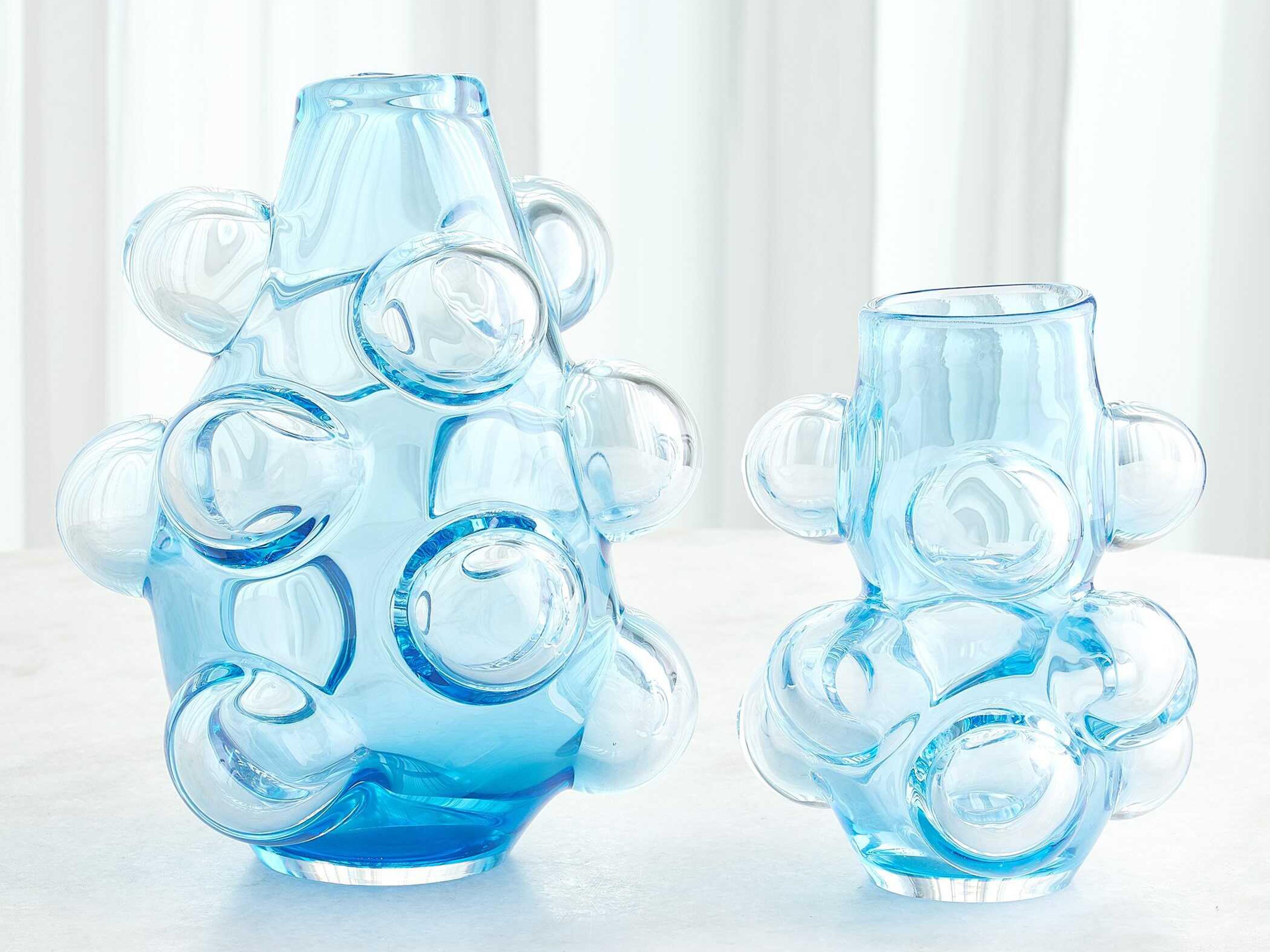Global Views Bubbled Blue Vase