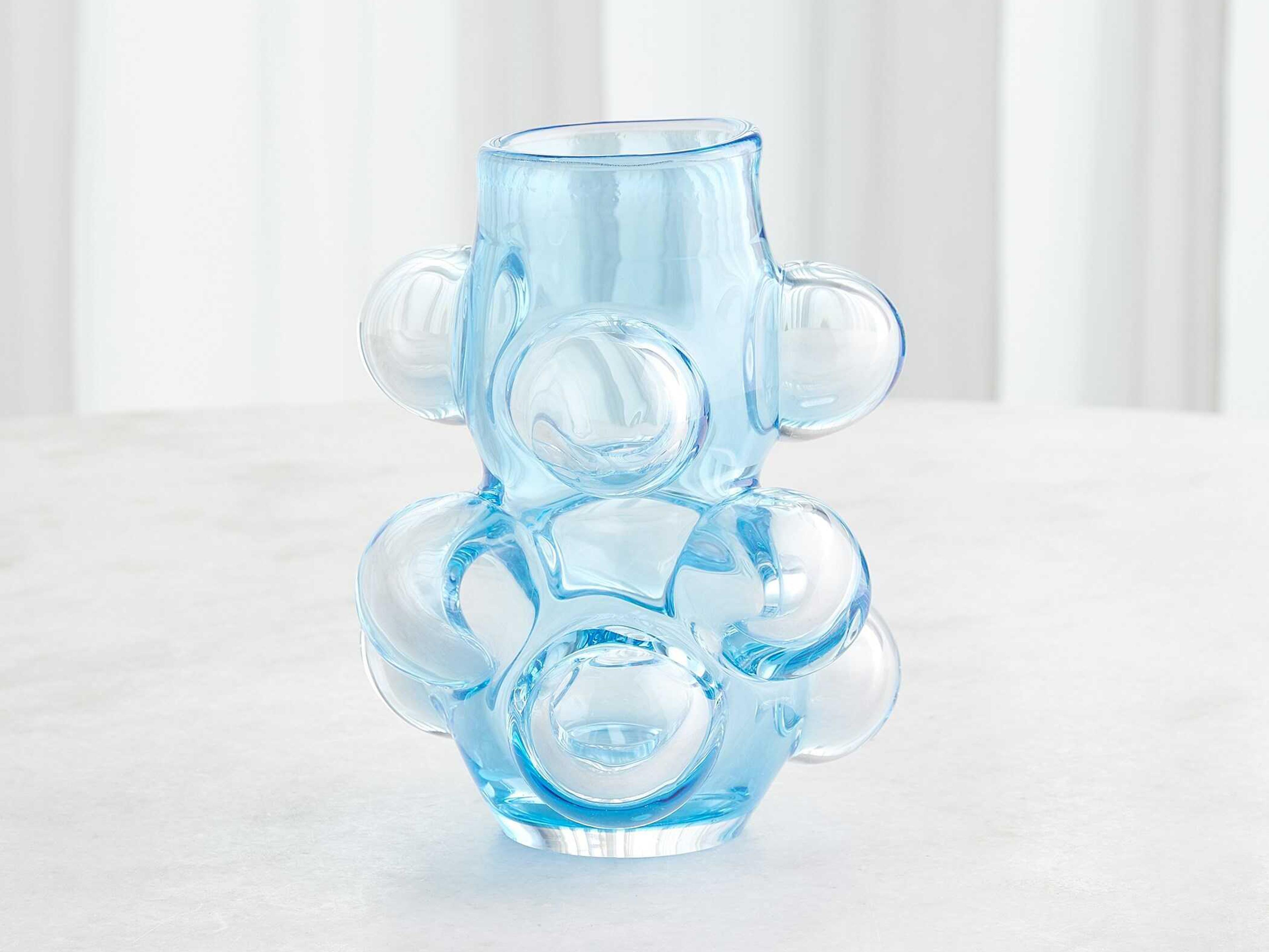 Global Views Bubbled Blue Vase