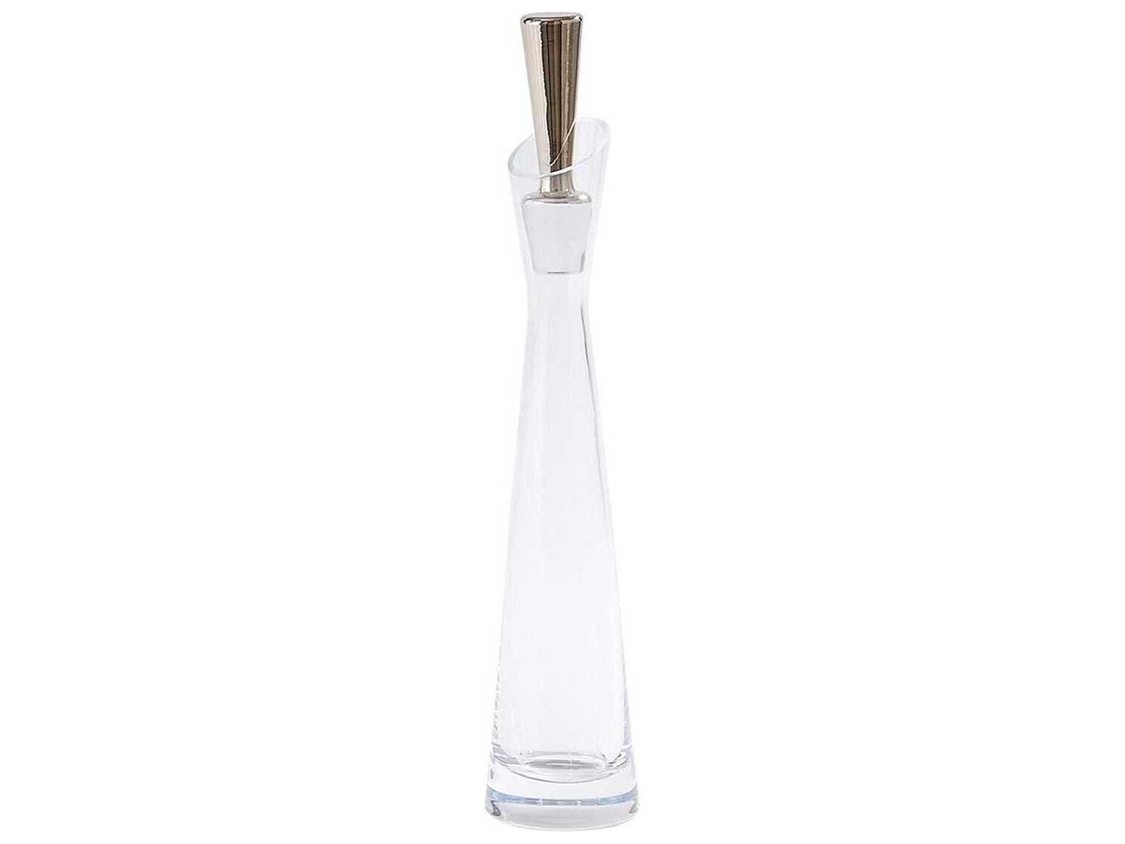 Slant Clear Platinum Stopper Decanter