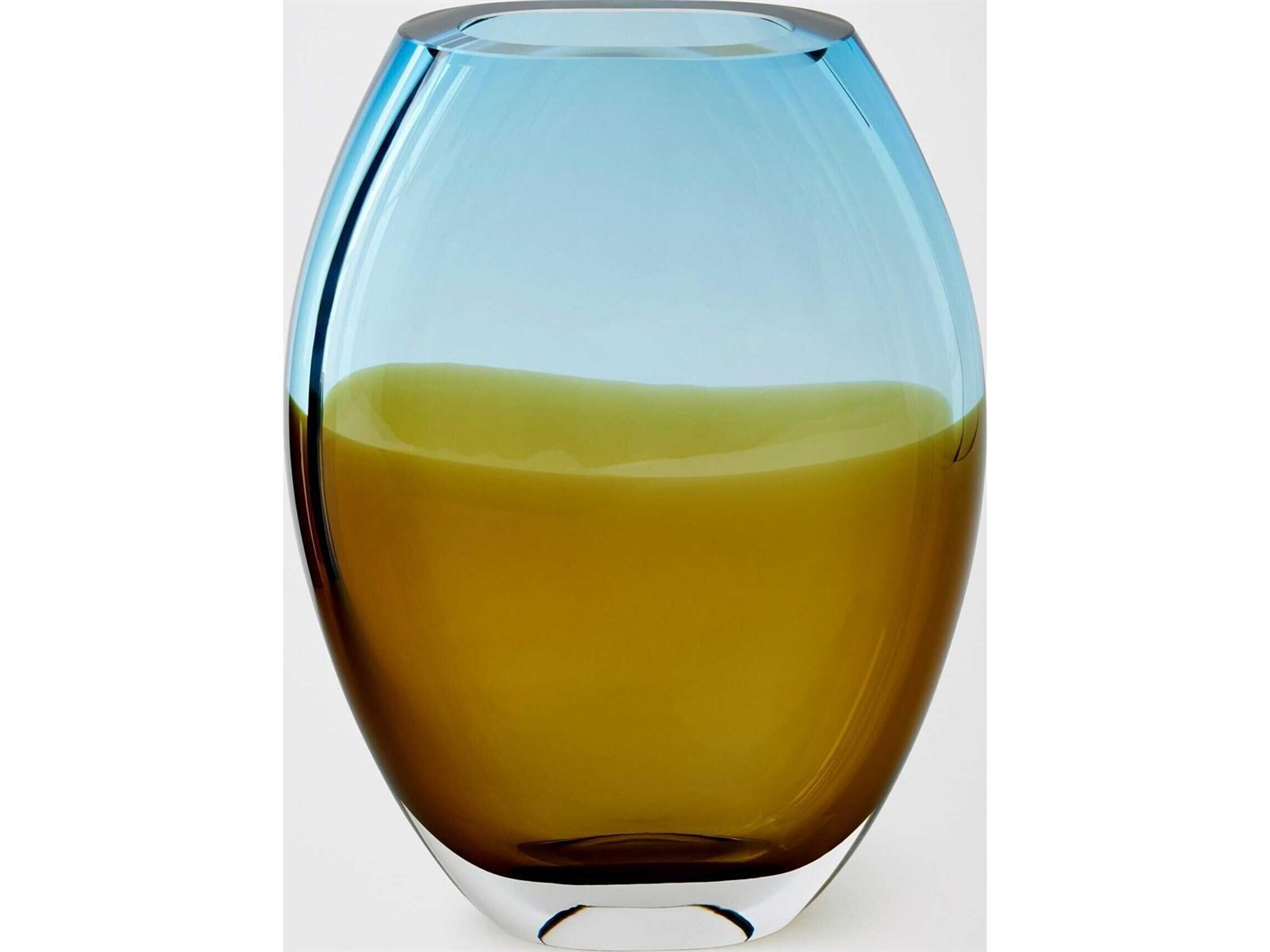 Global Views Oval Topaz Blue Vase Large