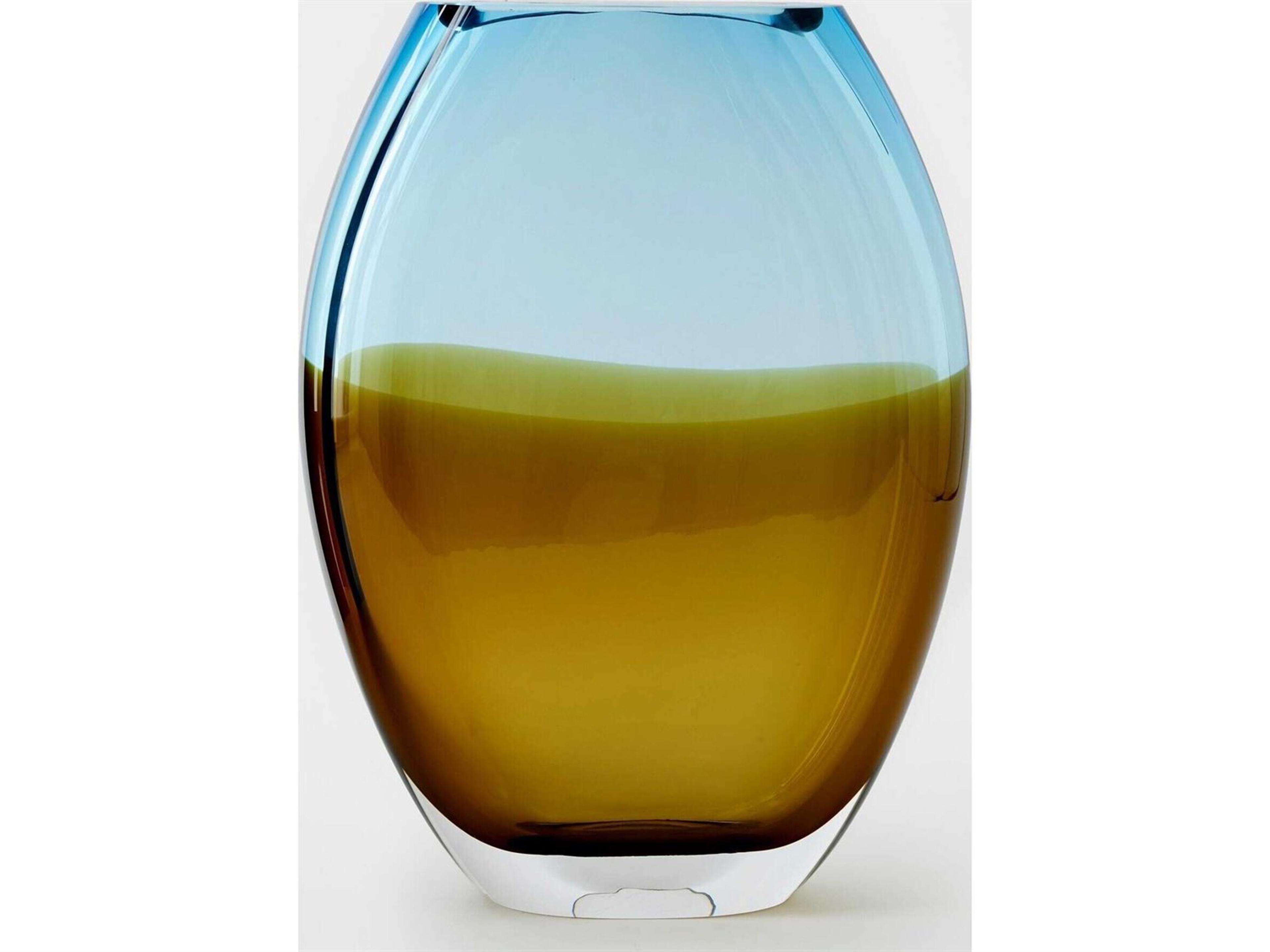 Global Views Oval Topaz Blue Vase Large