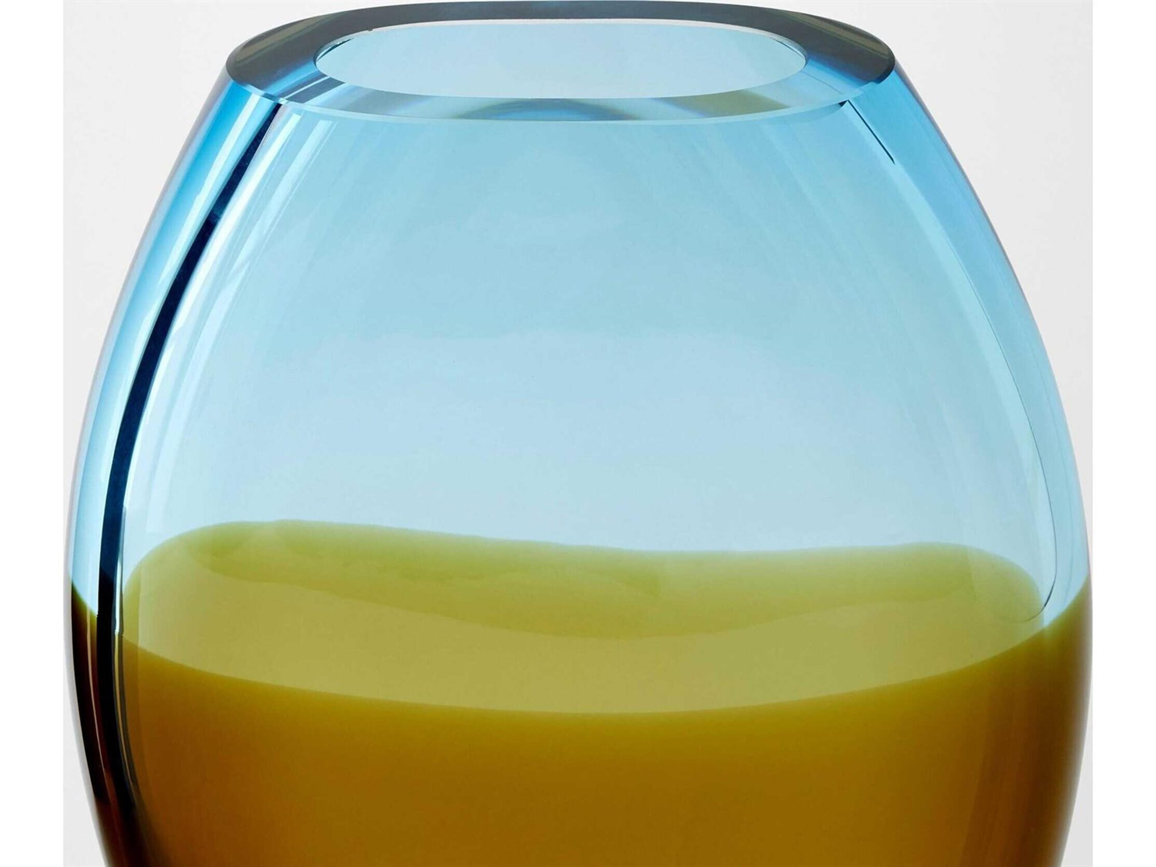 Global Views Oval Topaz Blue Vase Large