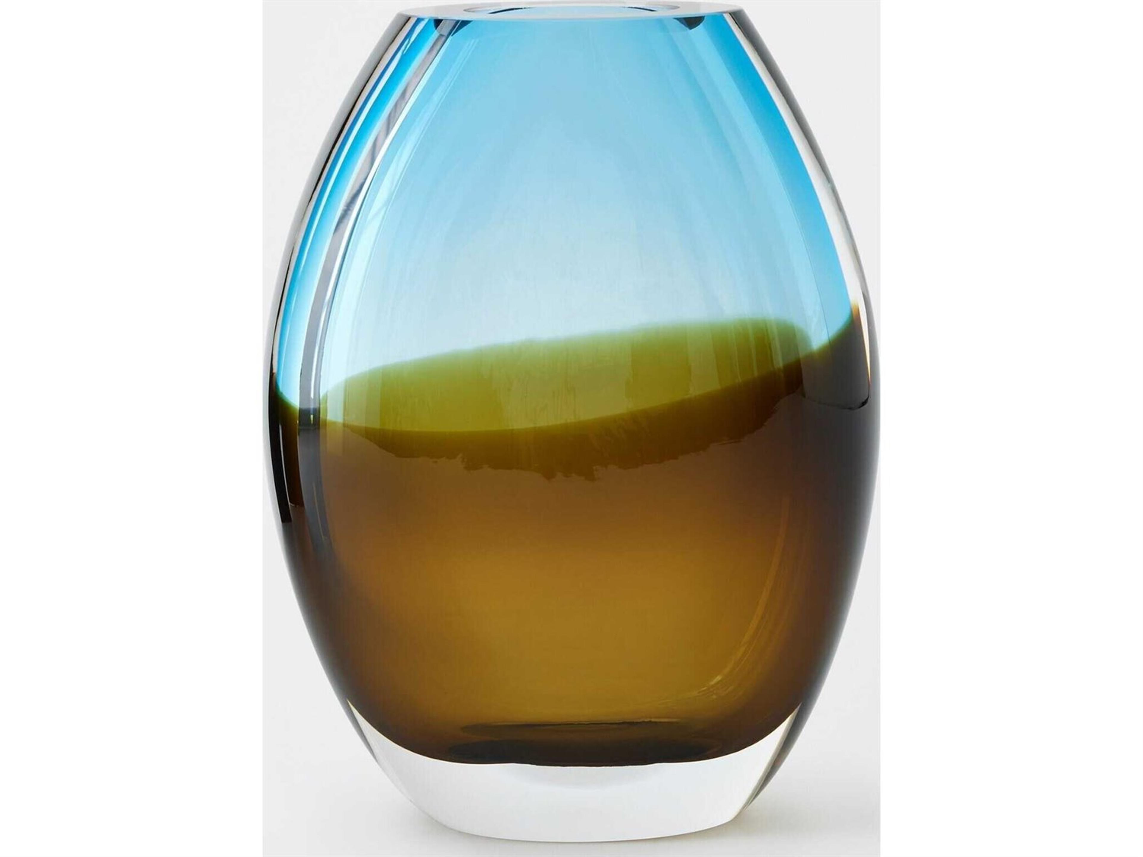 Global Views Oval Topaz Blue Vase Small