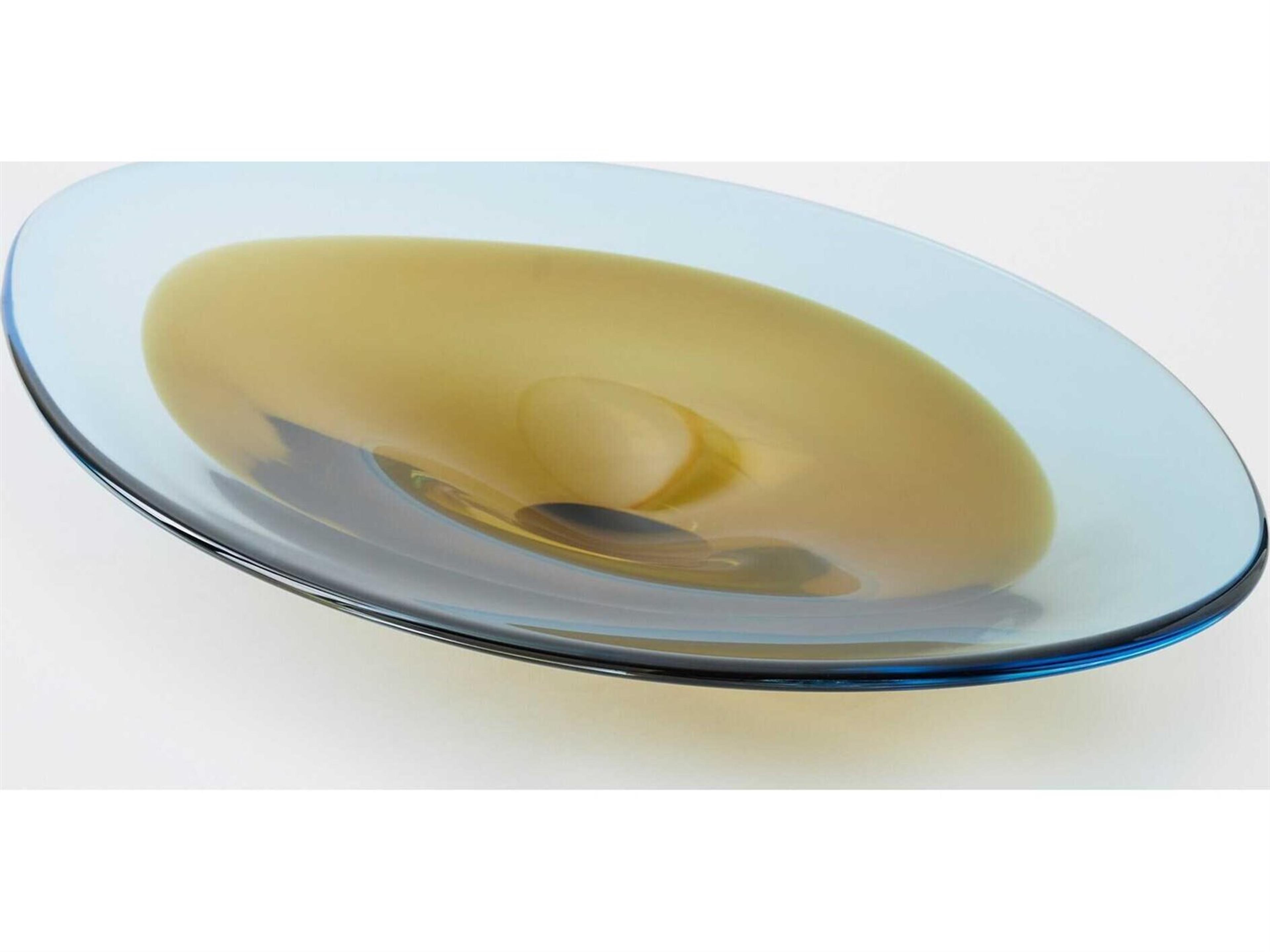 Global Views Oval Topaz Blue Decorative Plate