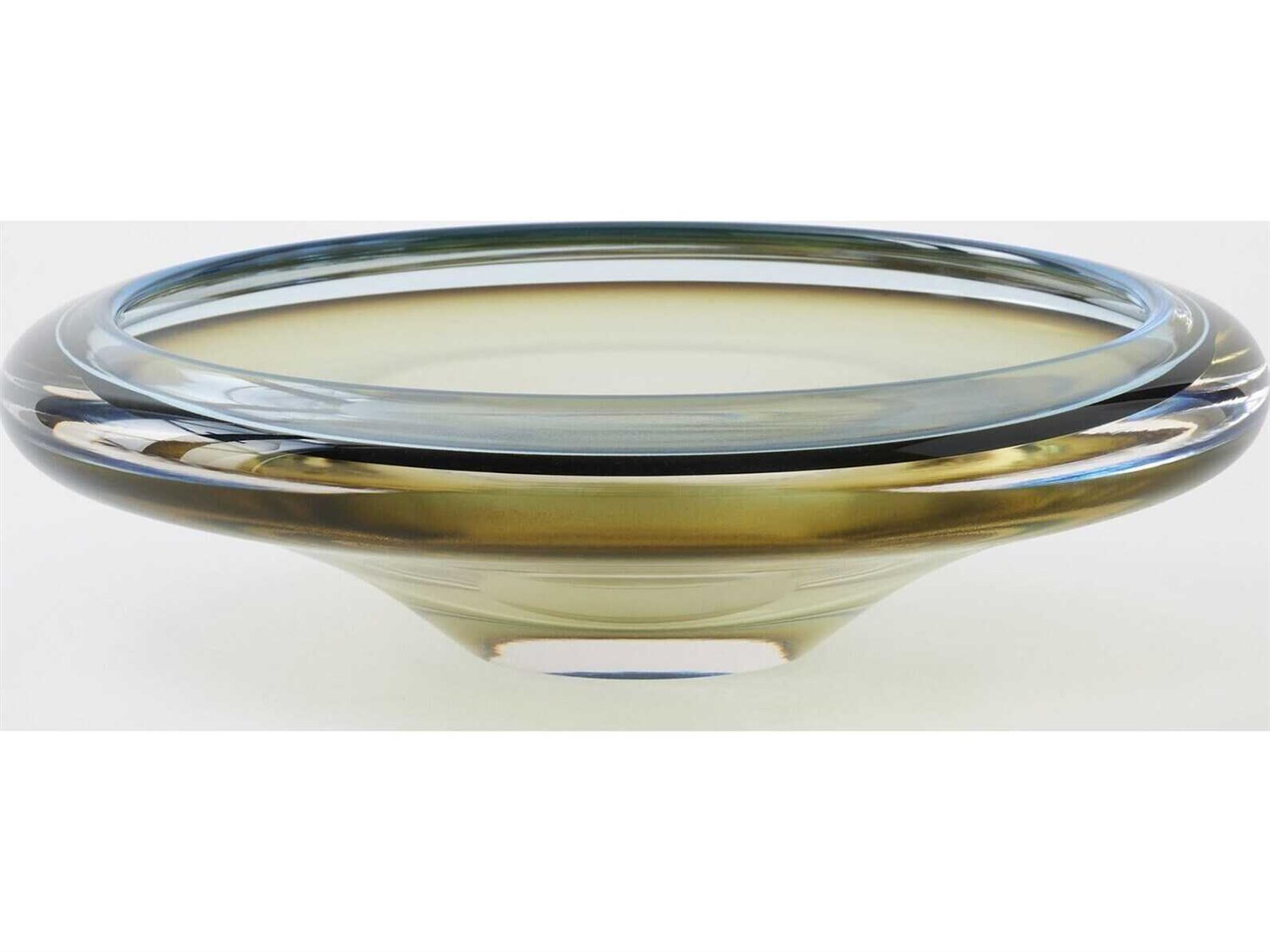 Global Views Rolled Lip Topaz Blue Decorative Plate