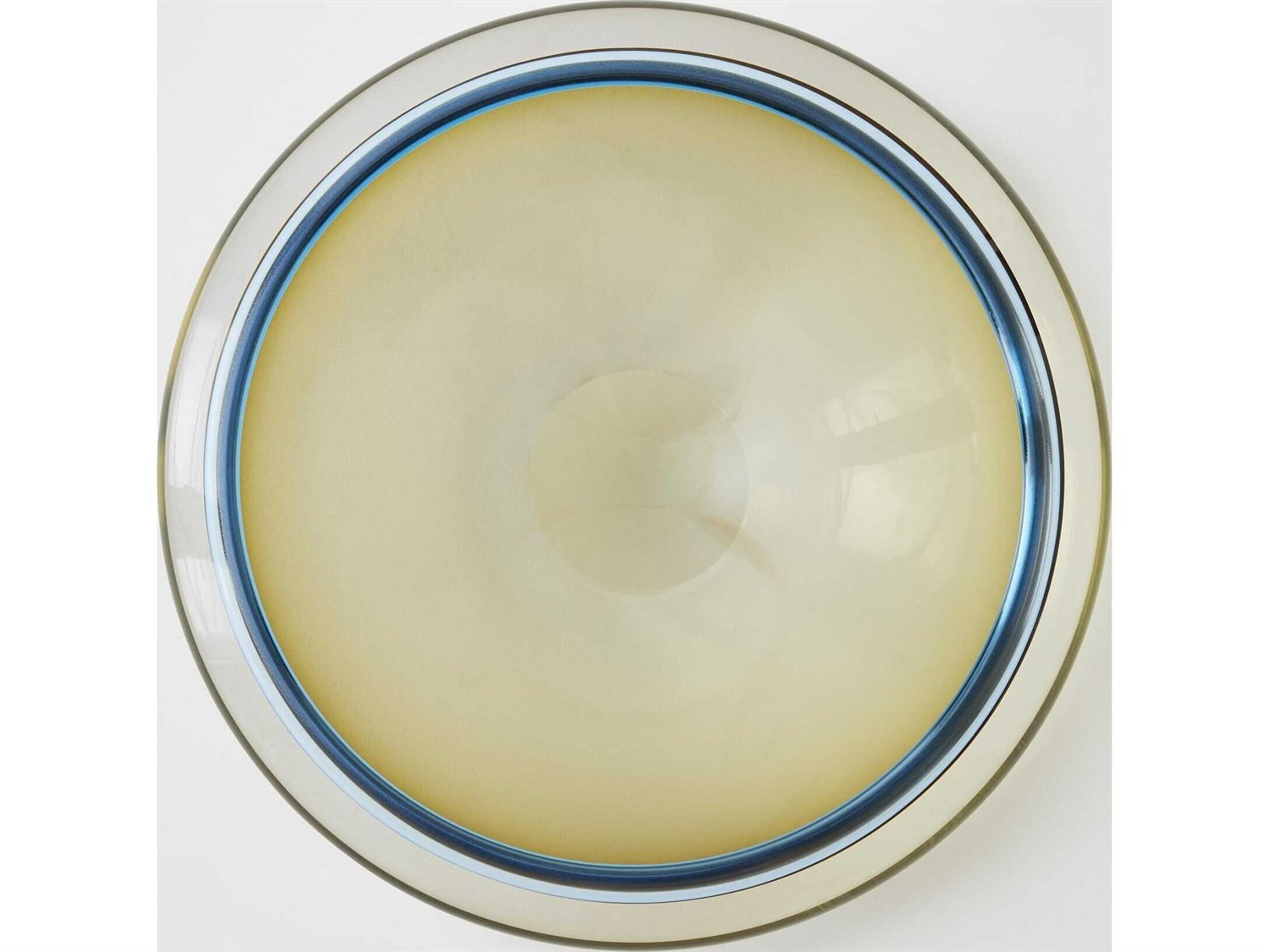 Global Views Rolled Lip Topaz Blue Decorative Plate