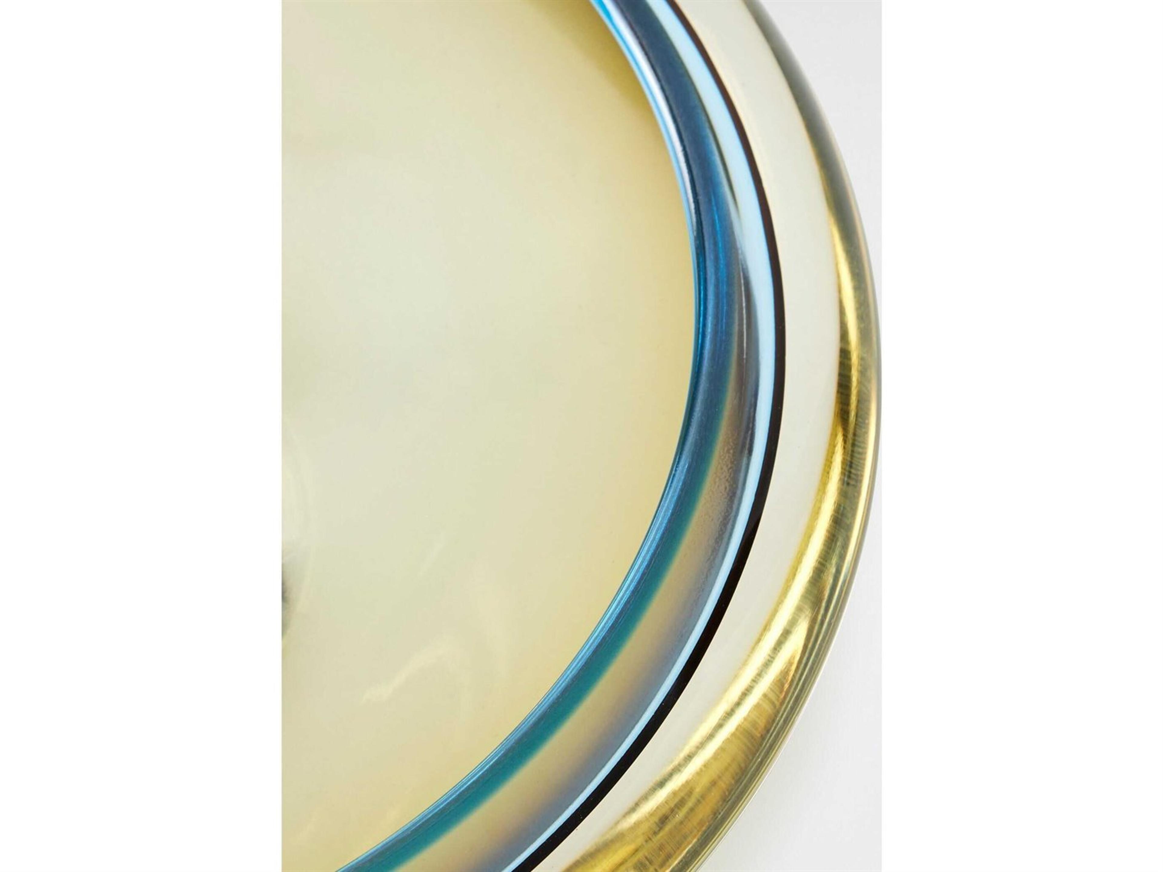 Global Views Rolled Lip Topaz Blue Decorative Plate