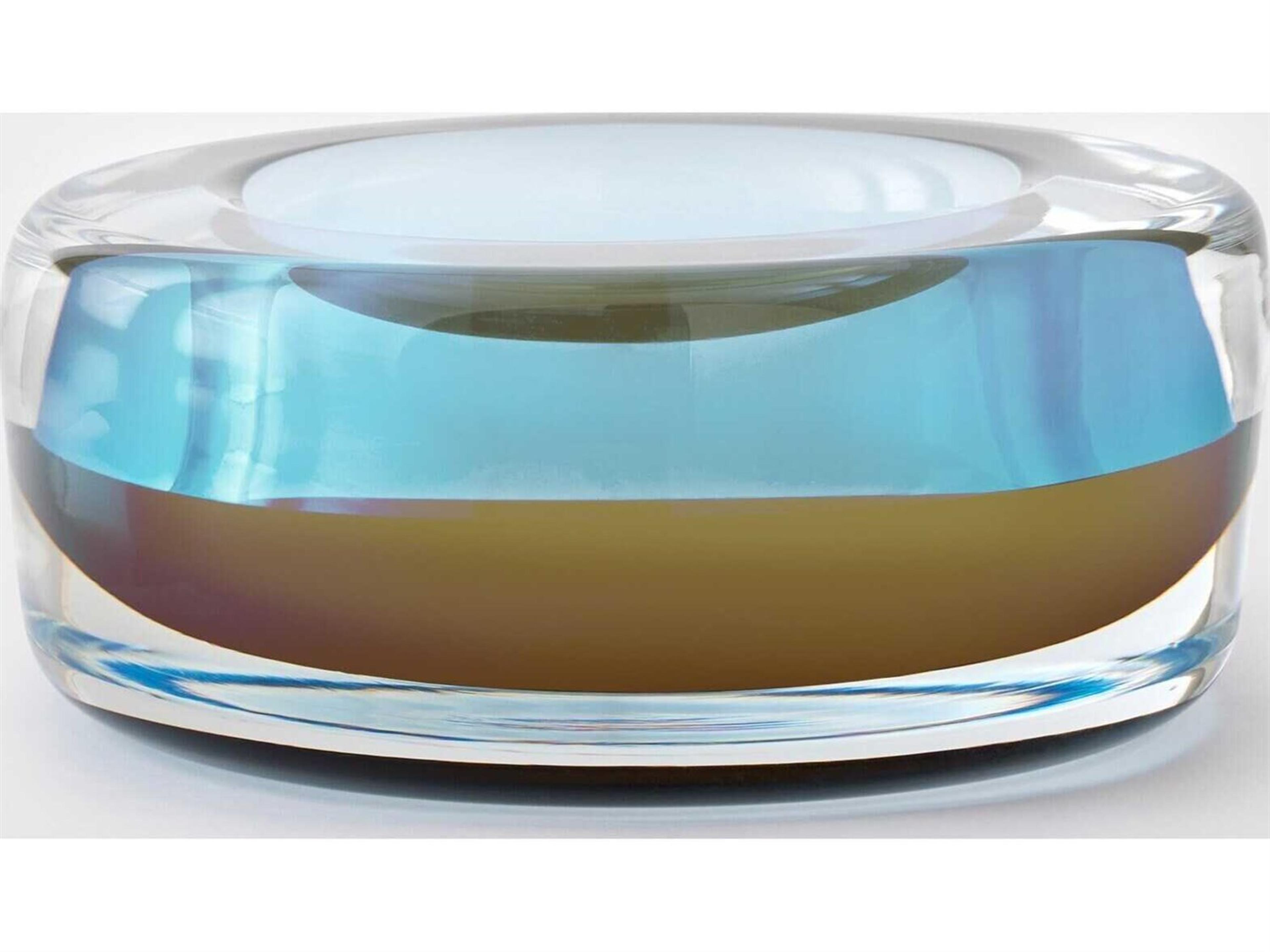 Global Views Thick Topaz Blue Decorative Plate