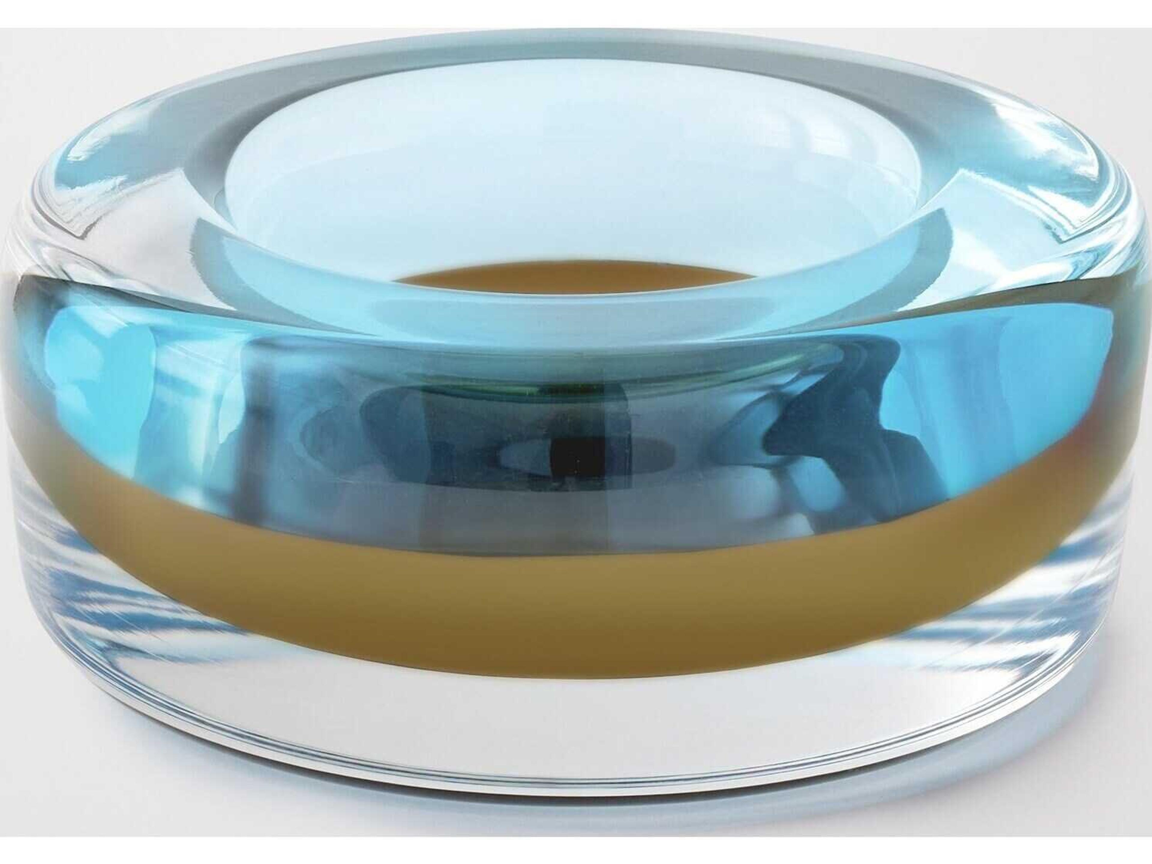 Global Views Thick Topaz Blue Decorative Plate