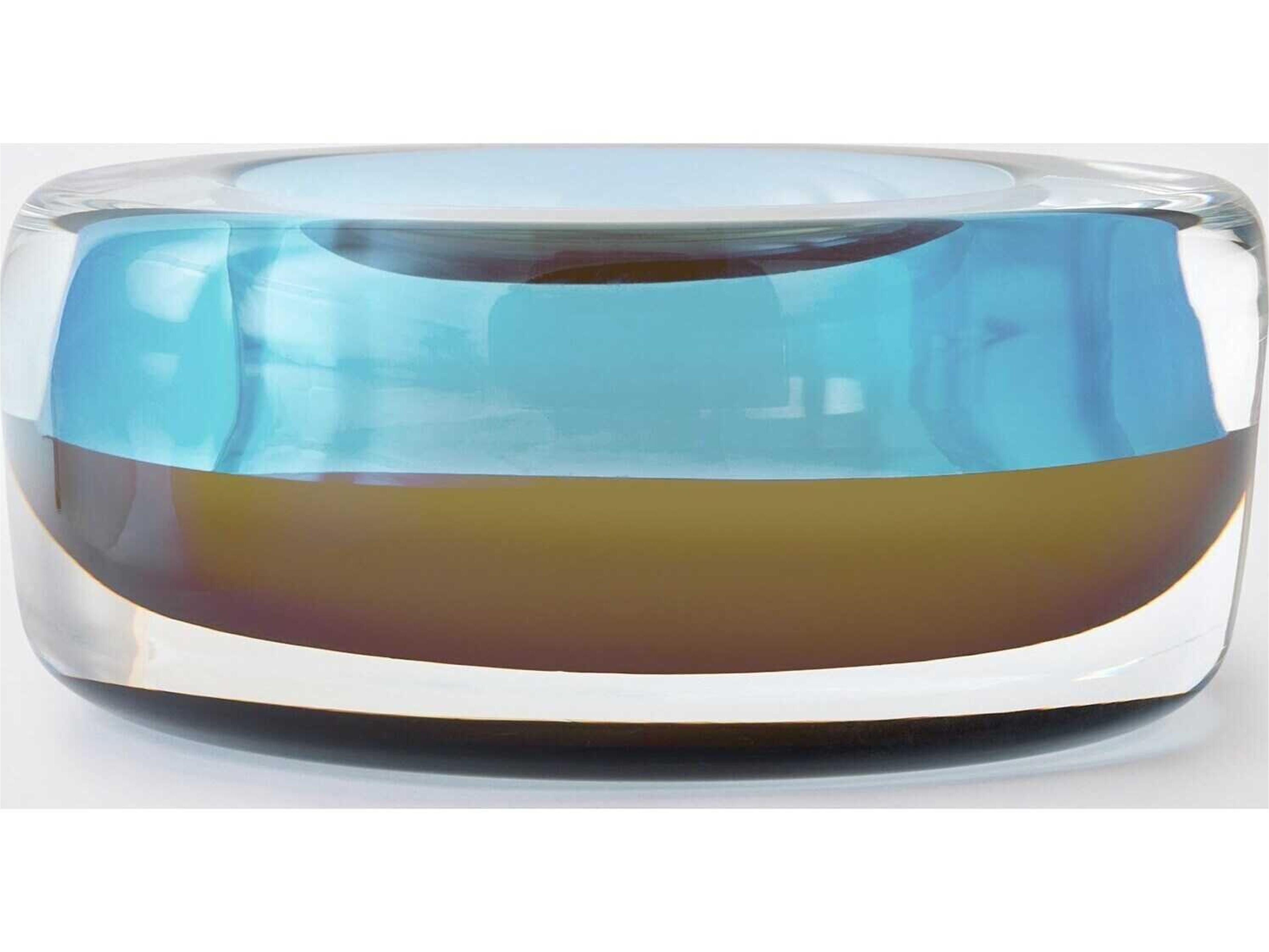 Global Views Thick Topaz Blue Decorative Plate