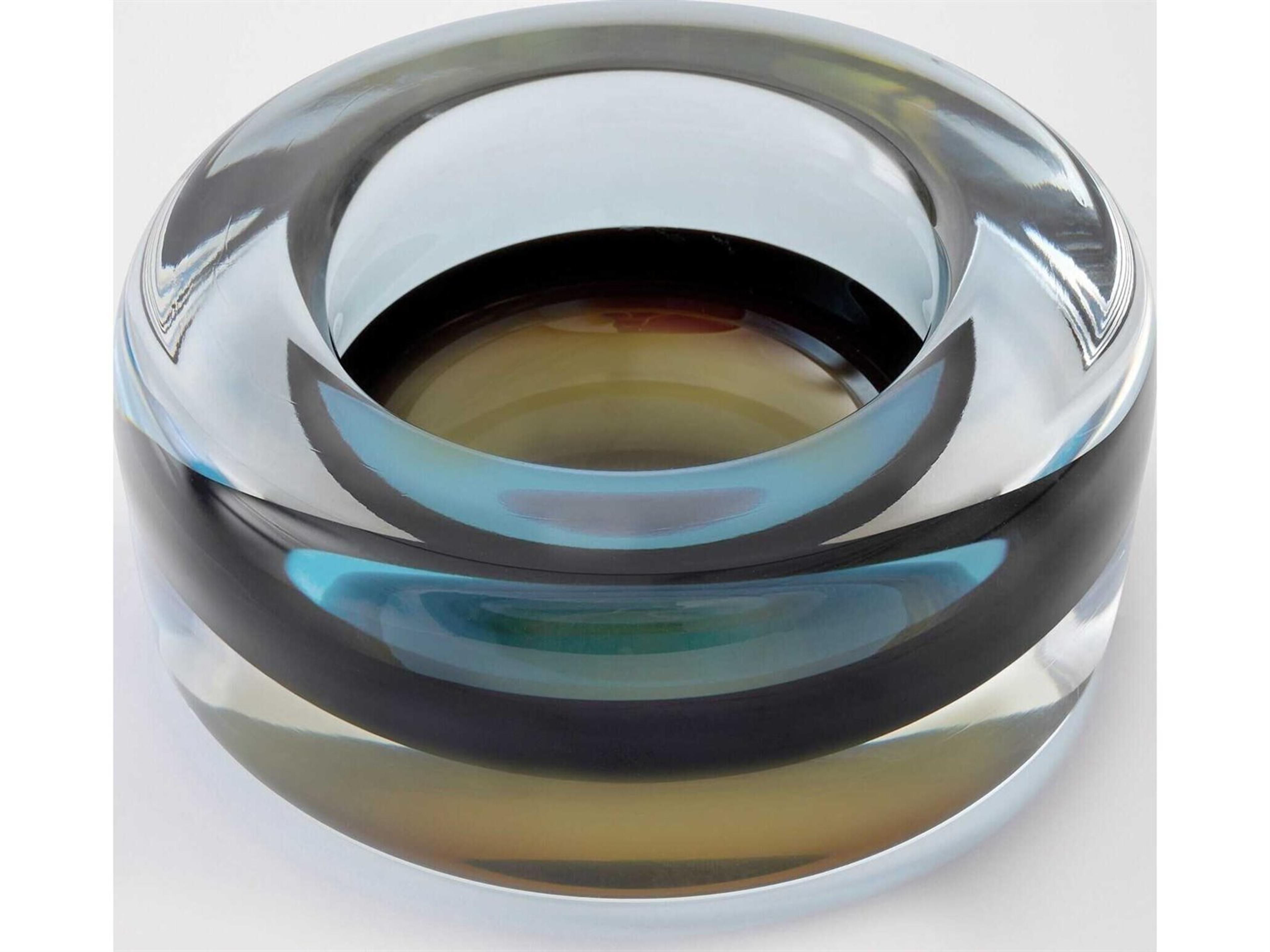 Global Views Thick Topaz Blue Decorative Plate