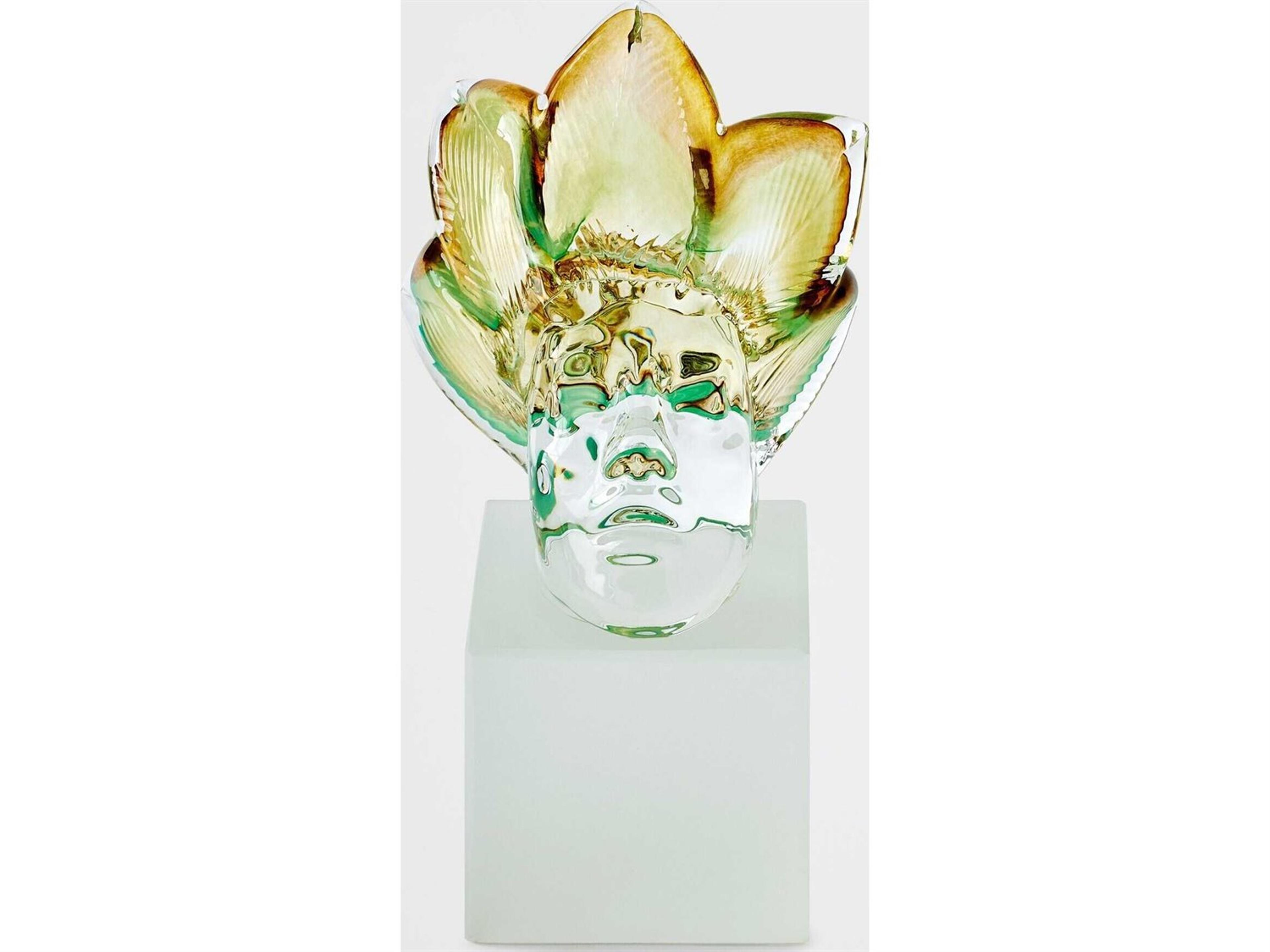 Global Views Royal Portrait-Leaf Pistachio amber Sculpture