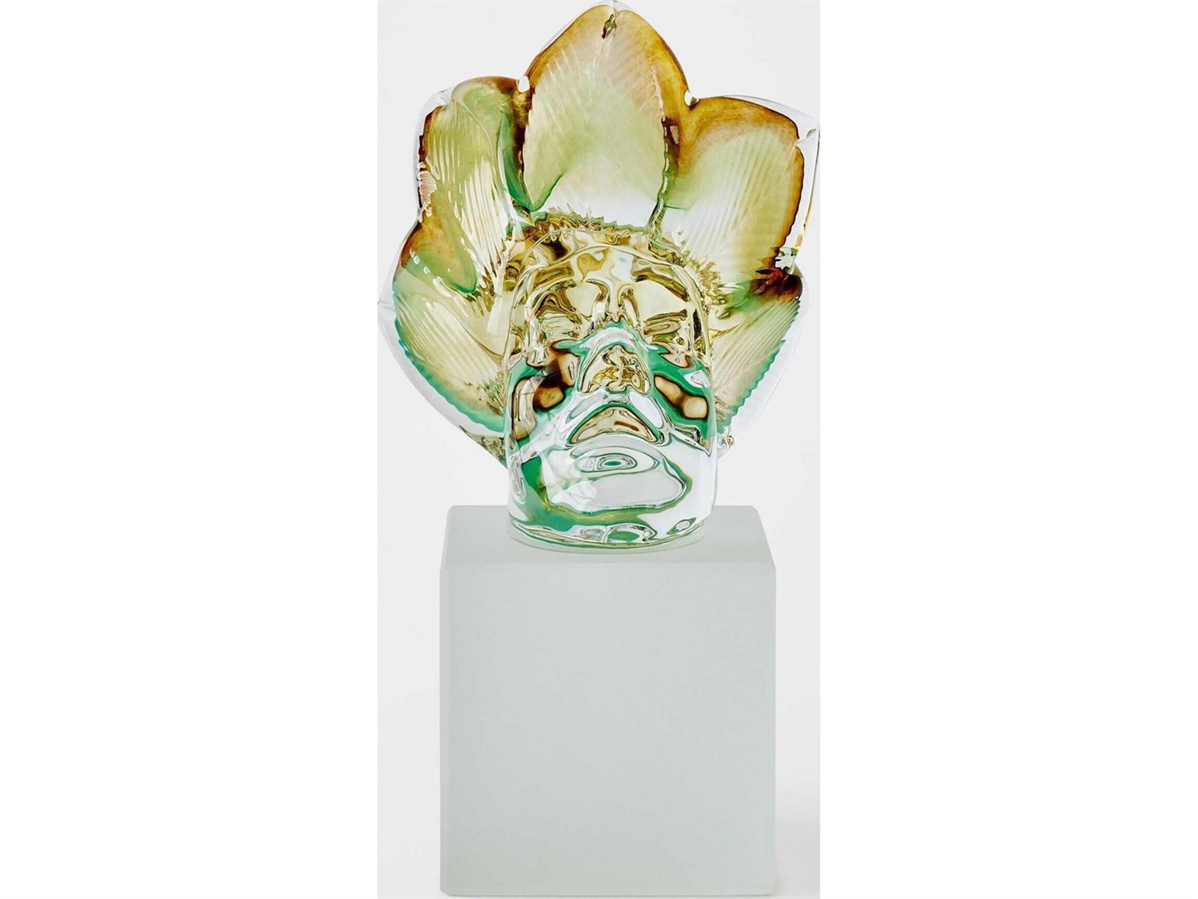 Global Views Royal Portrait-Leaf Pistachio amber Sculpture