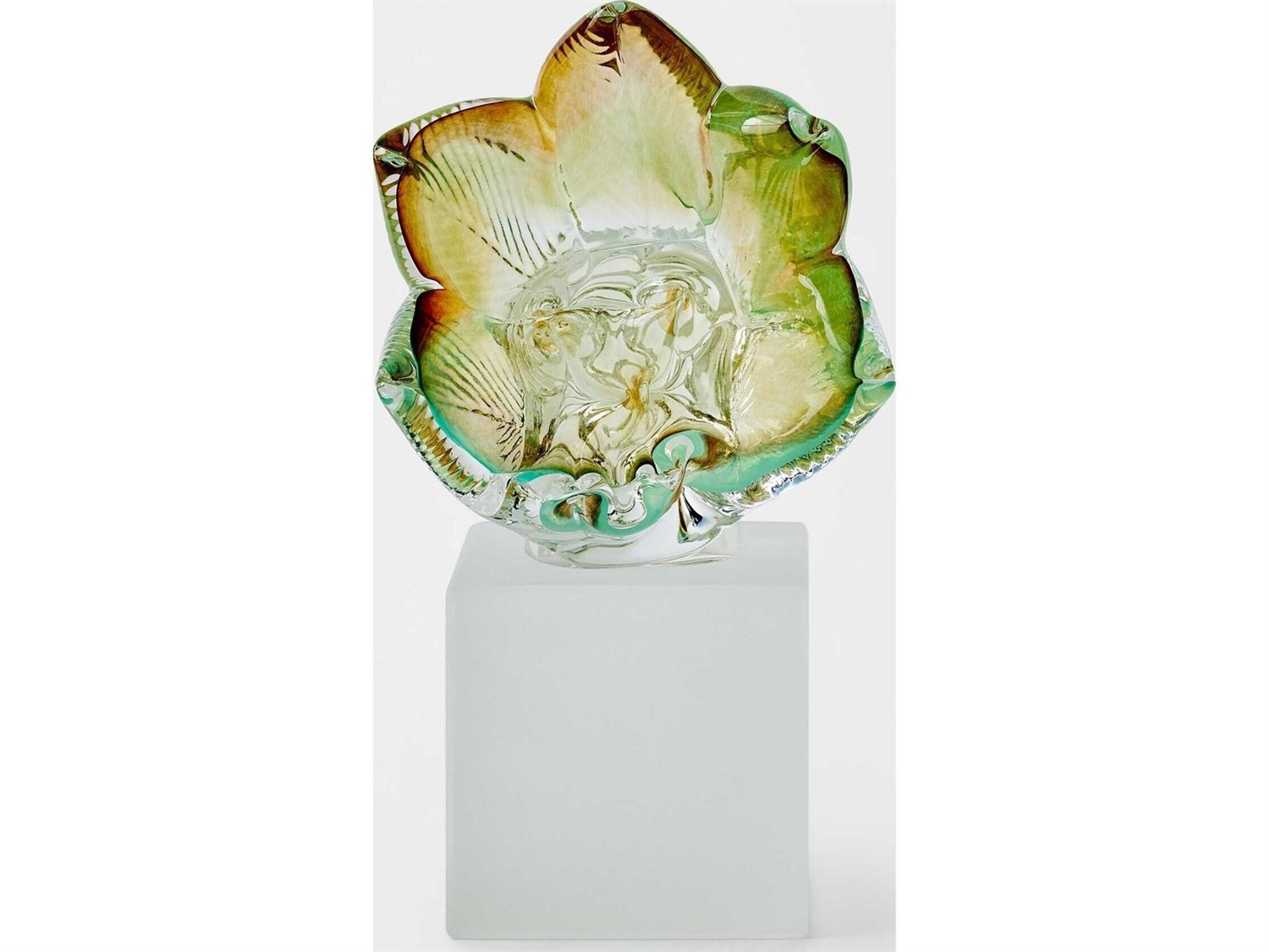 Global Views Royal Portrait-Leaf Pistachio amber Sculpture