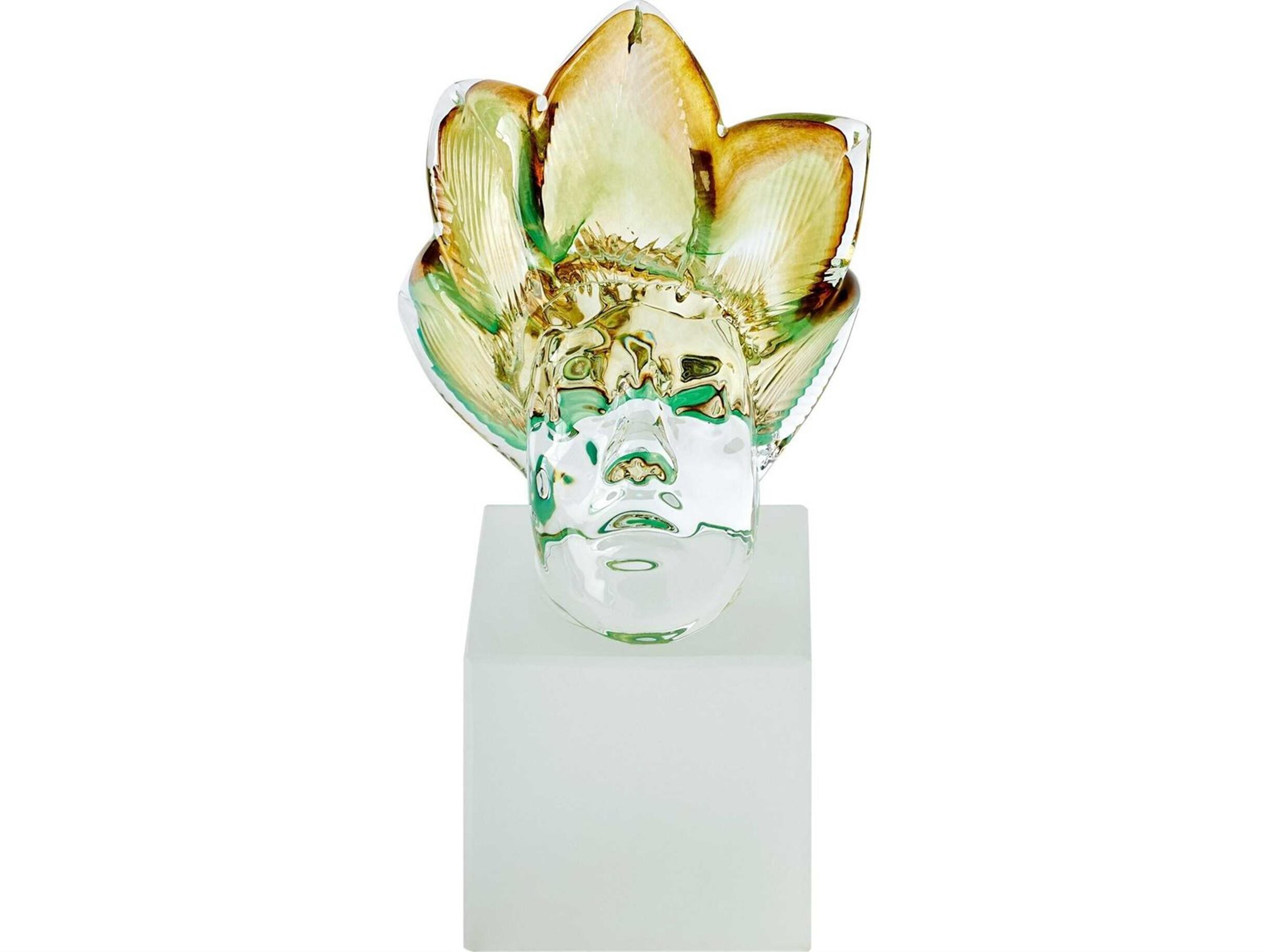 Royal Portrait-Leaf Pistachio amber Sculpture