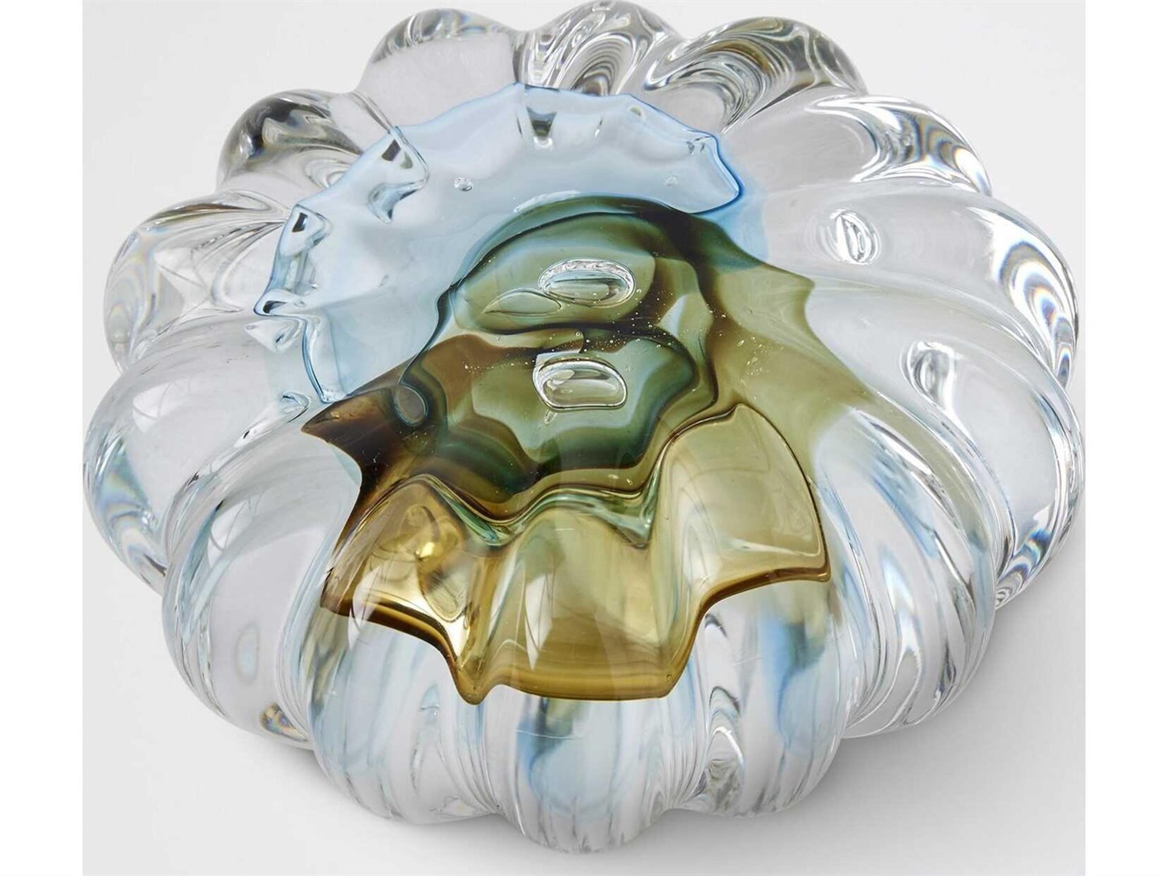 Global Views Anemone Topaz Blue Sculpture