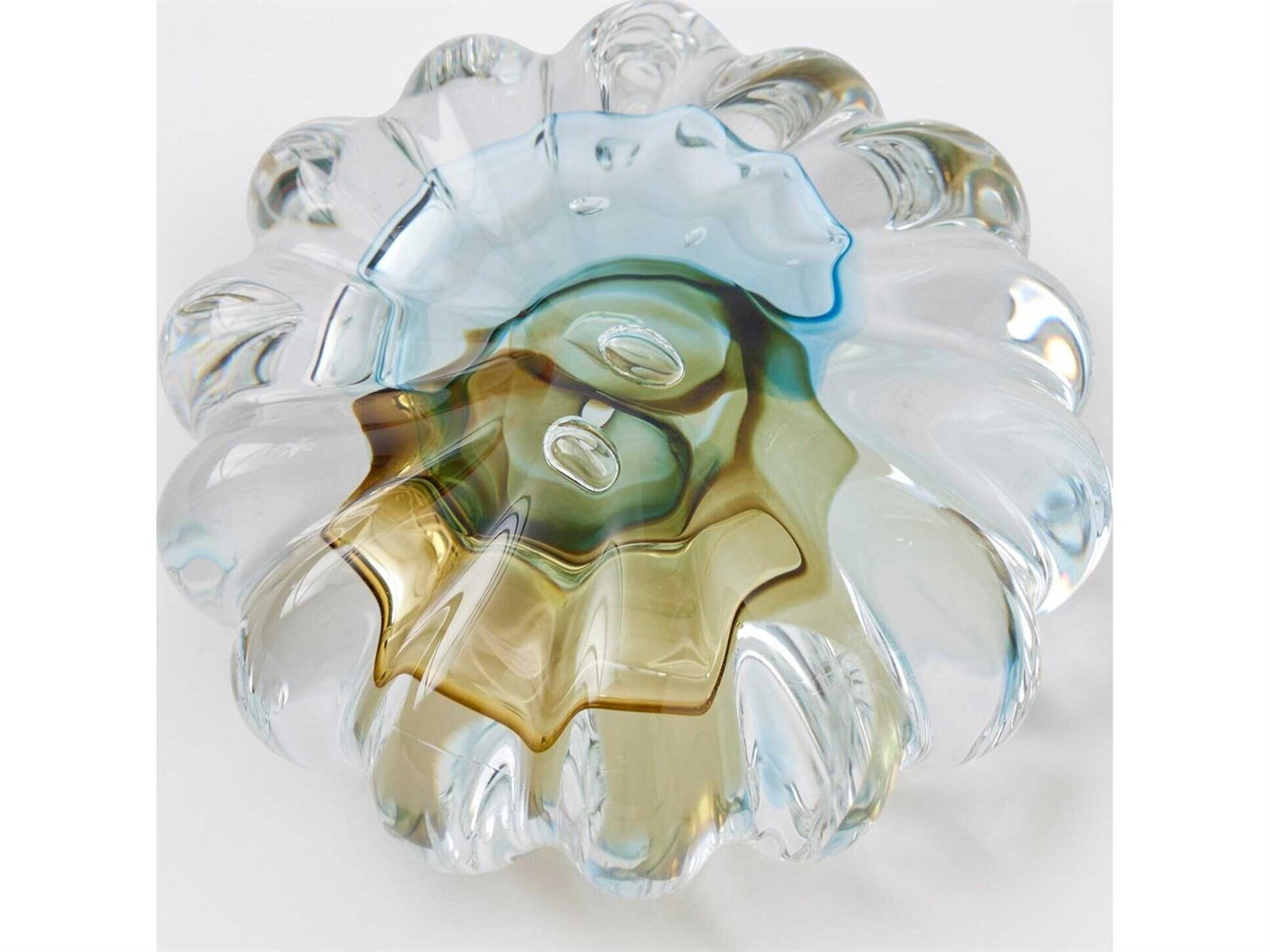 Global Views Anemone Topaz Blue Sculpture