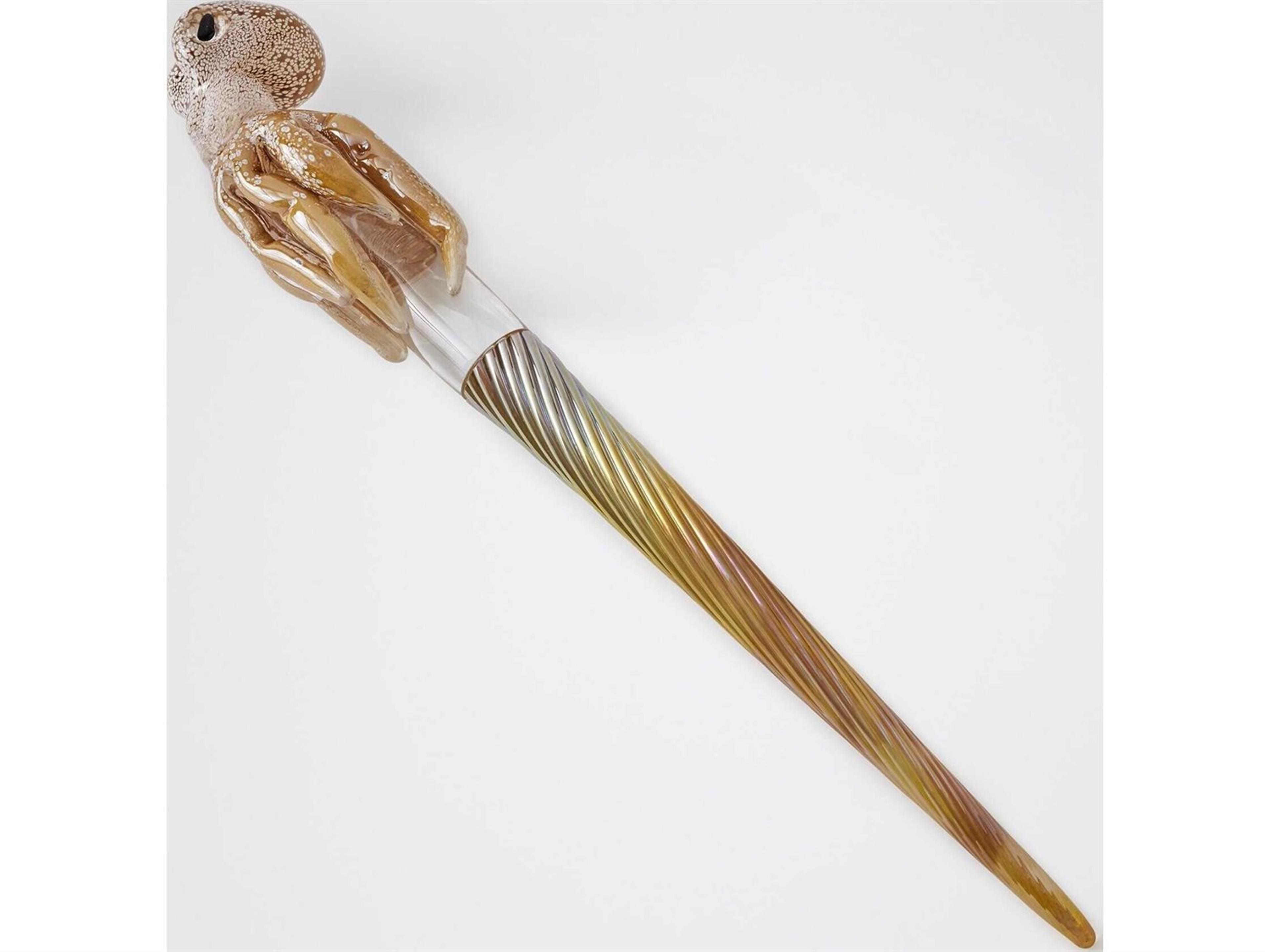 Global Views Octopus Scepter Brown Tan White Clear Decorative Accent