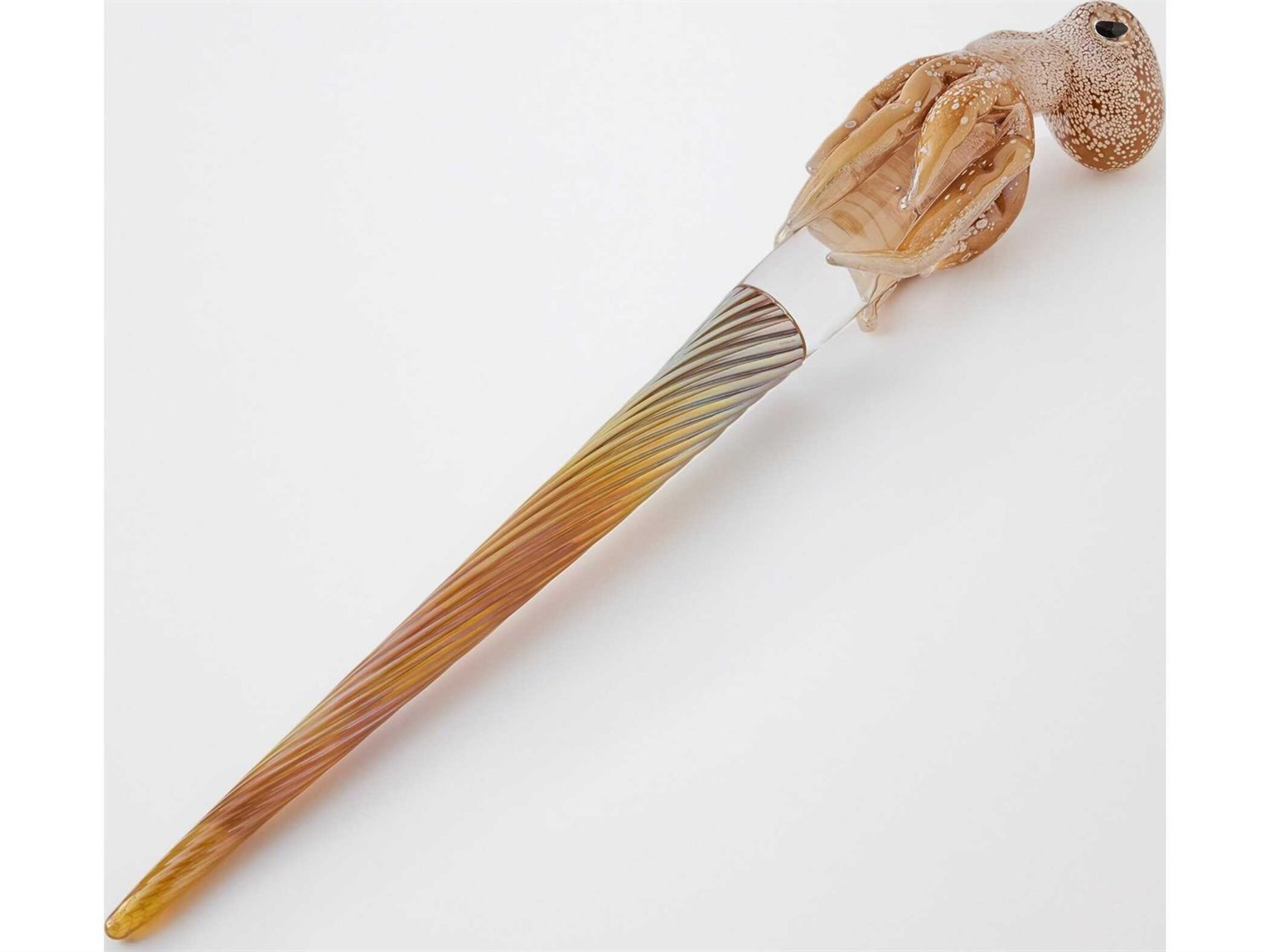 Global Views Octopus Scepter Brown Tan White Clear Decorative Accent