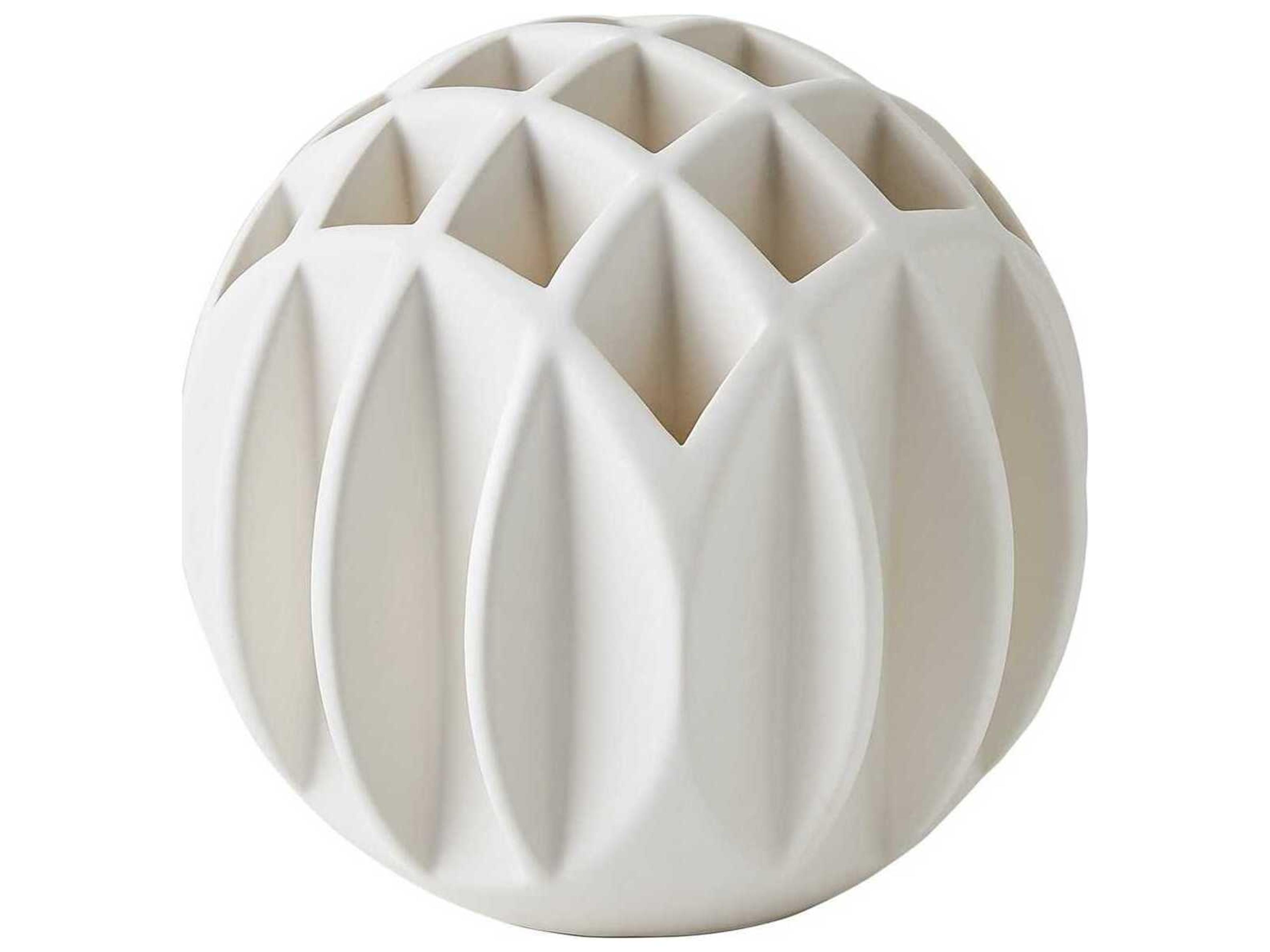Global Views Bud Ball Matte White Vase
