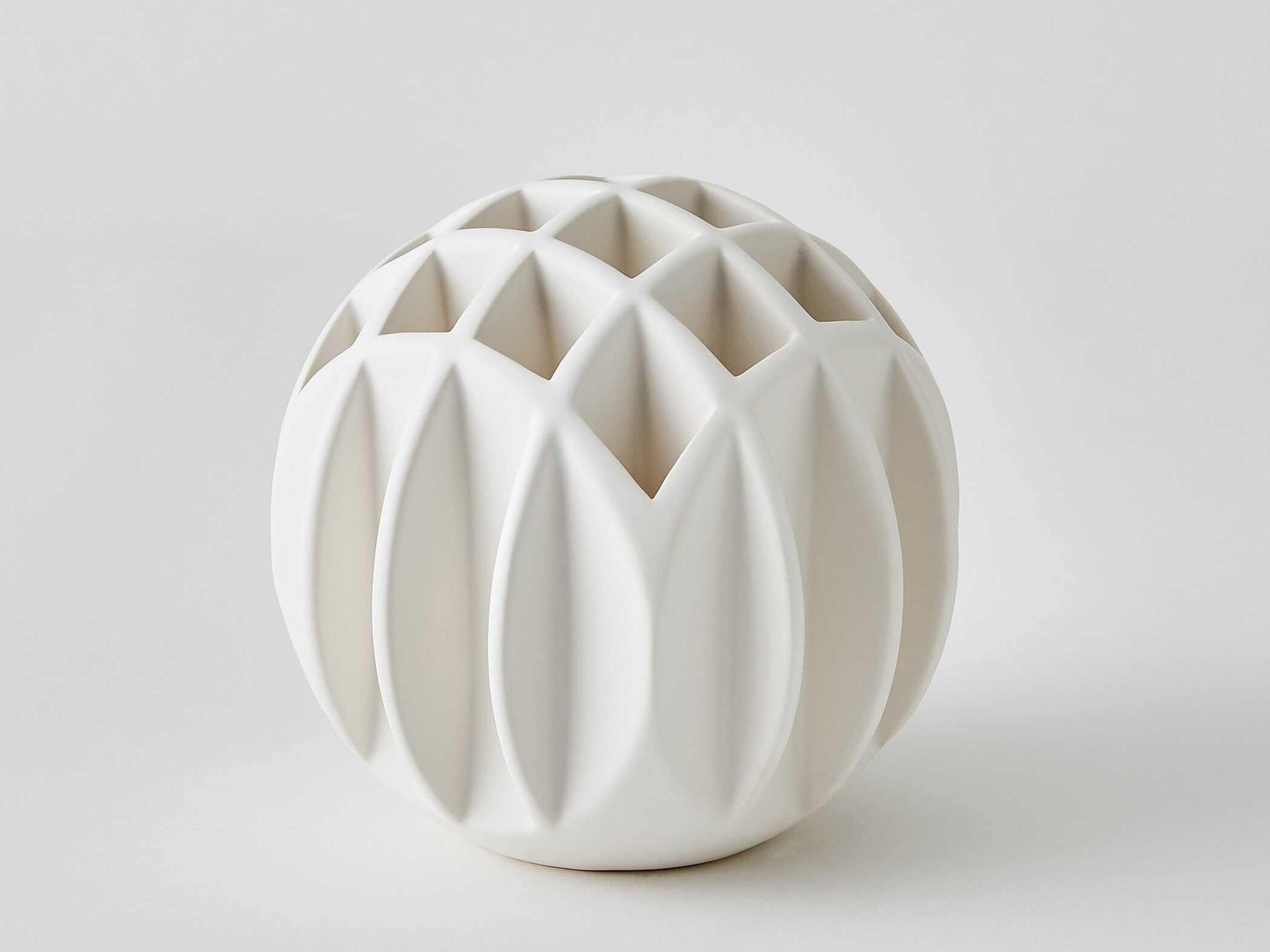 Global Views Bud Ball Matte White Vase