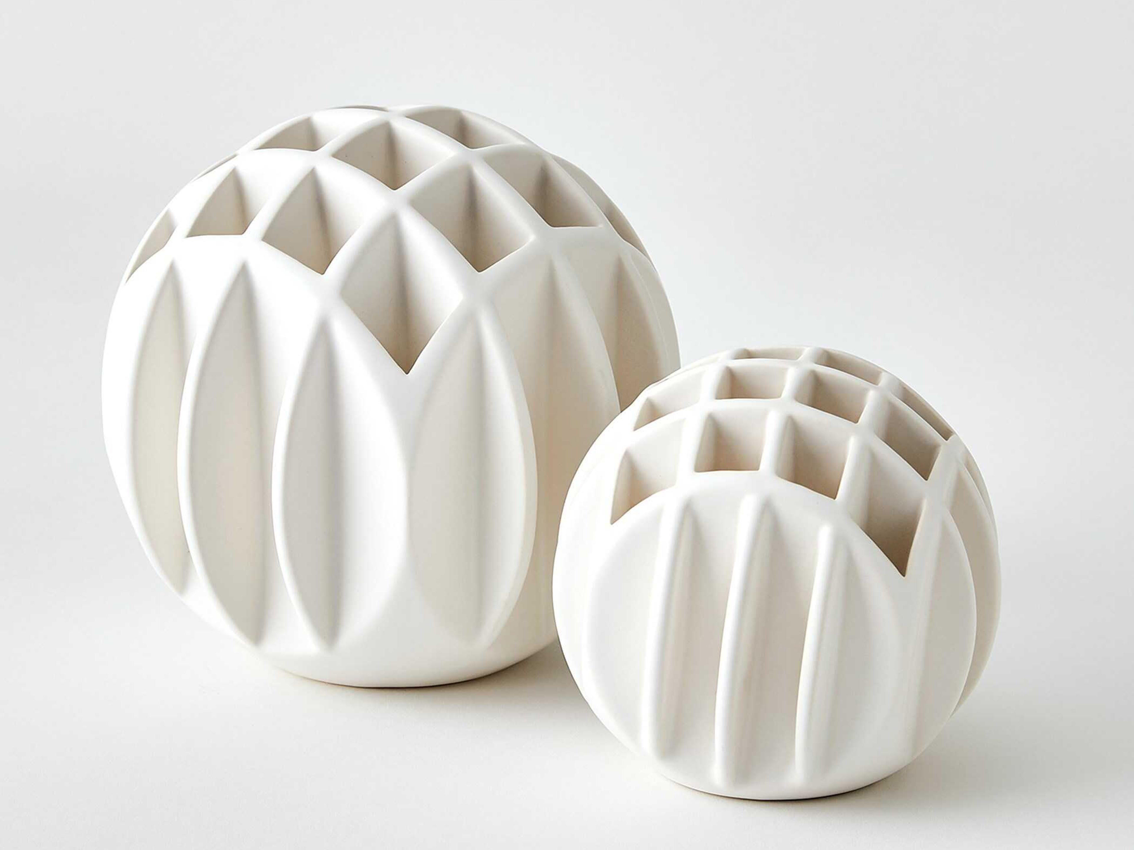 Global Views Bud Ball Matte White Vase