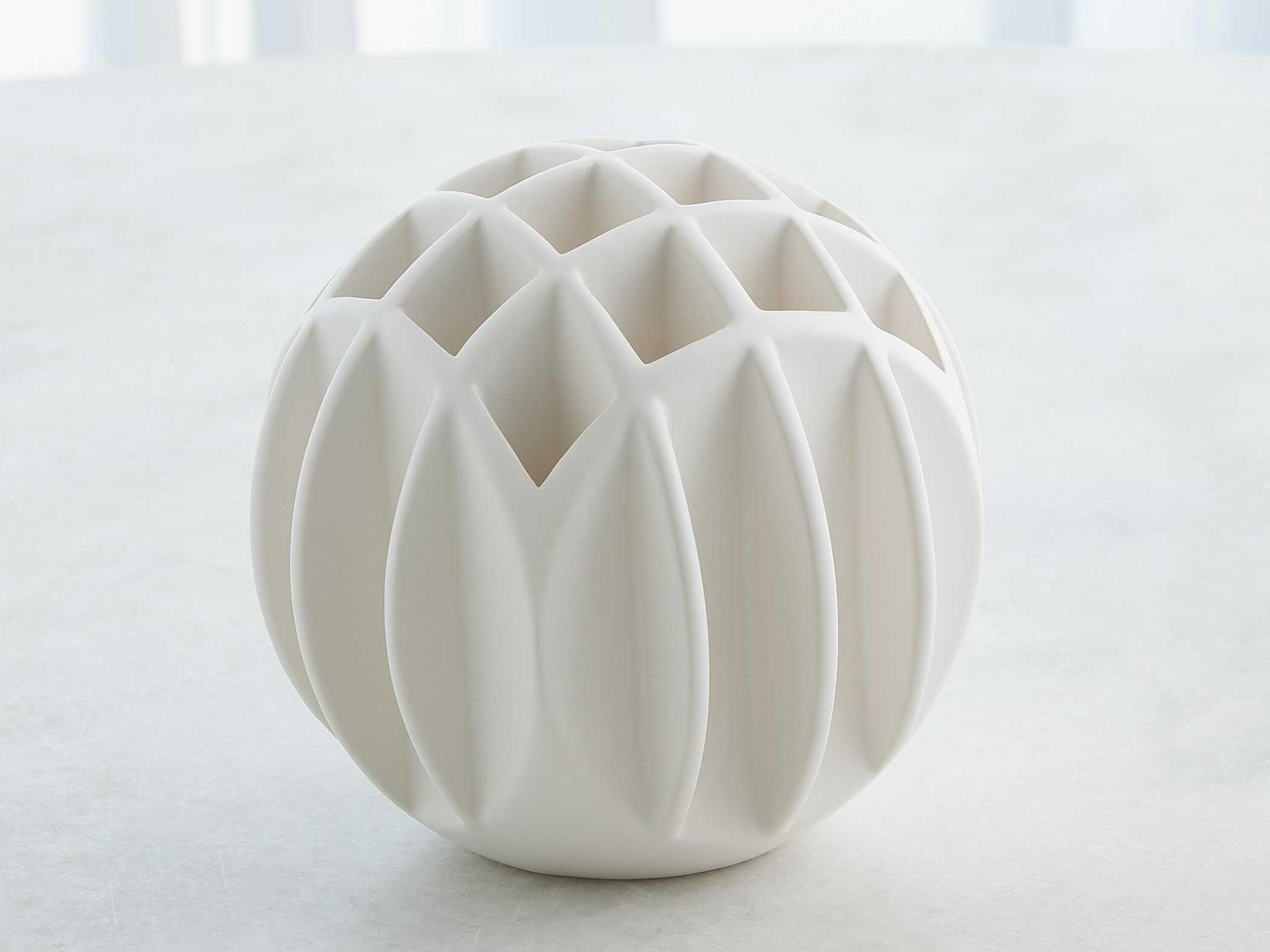 Global Views Bud Ball Matte White Vase