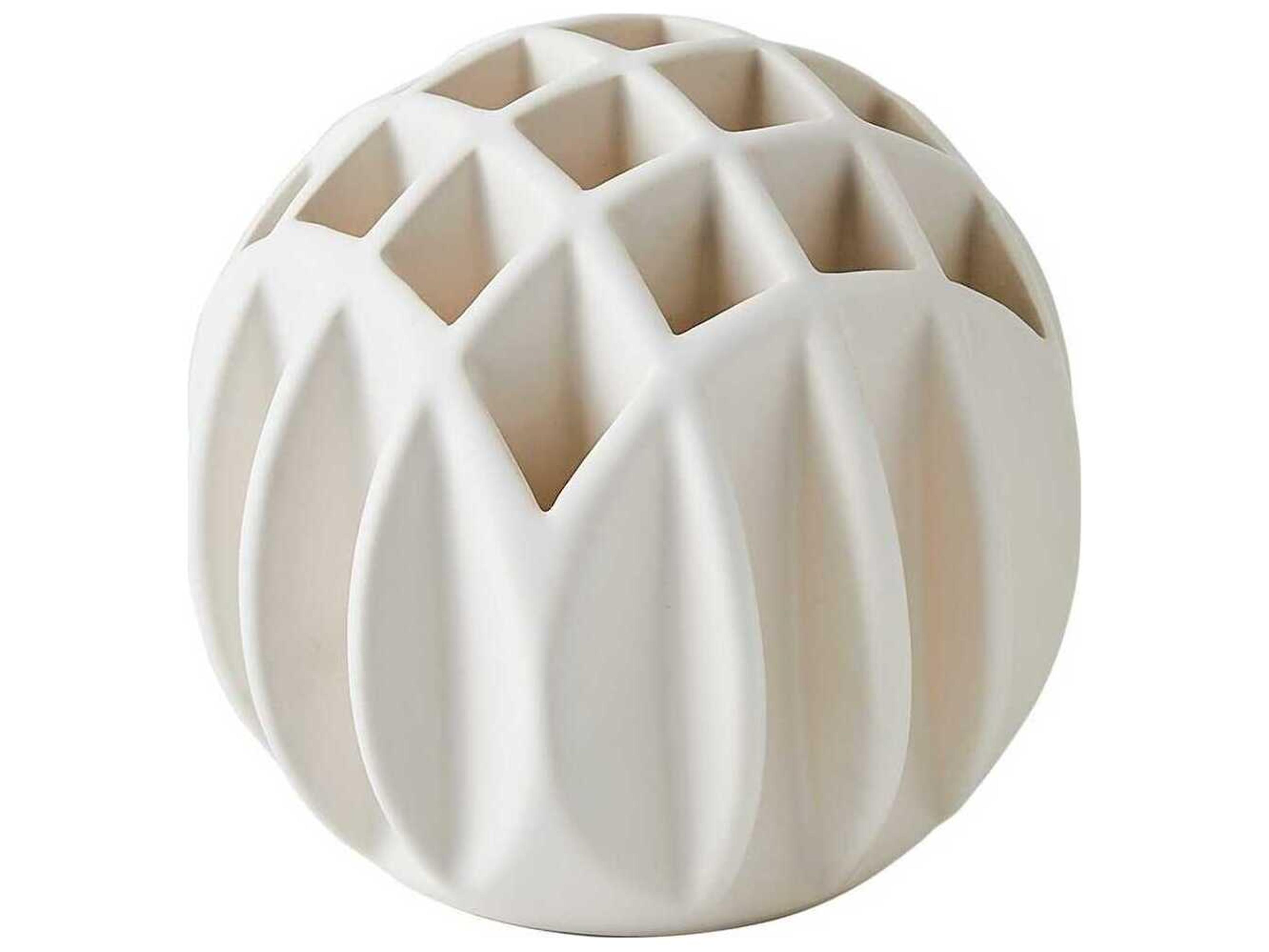 Bud Ball Matte White Vase
