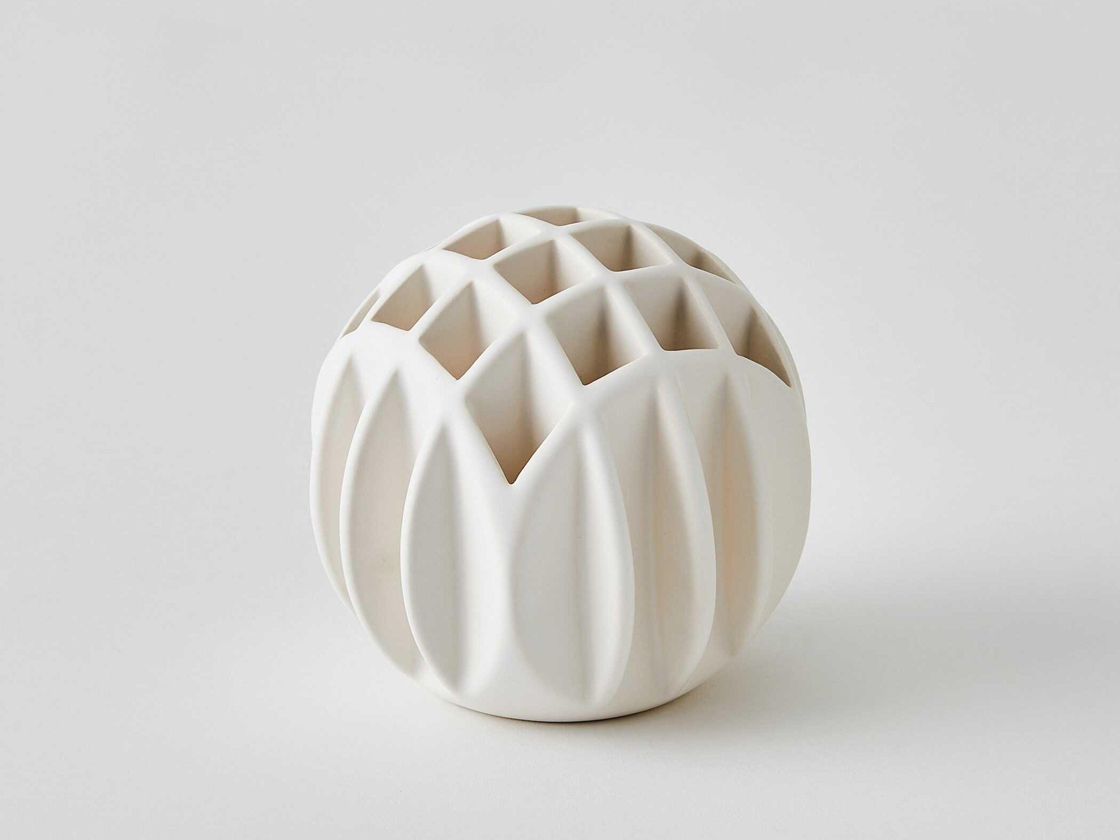 Global Views Bud Ball Matte White Vase